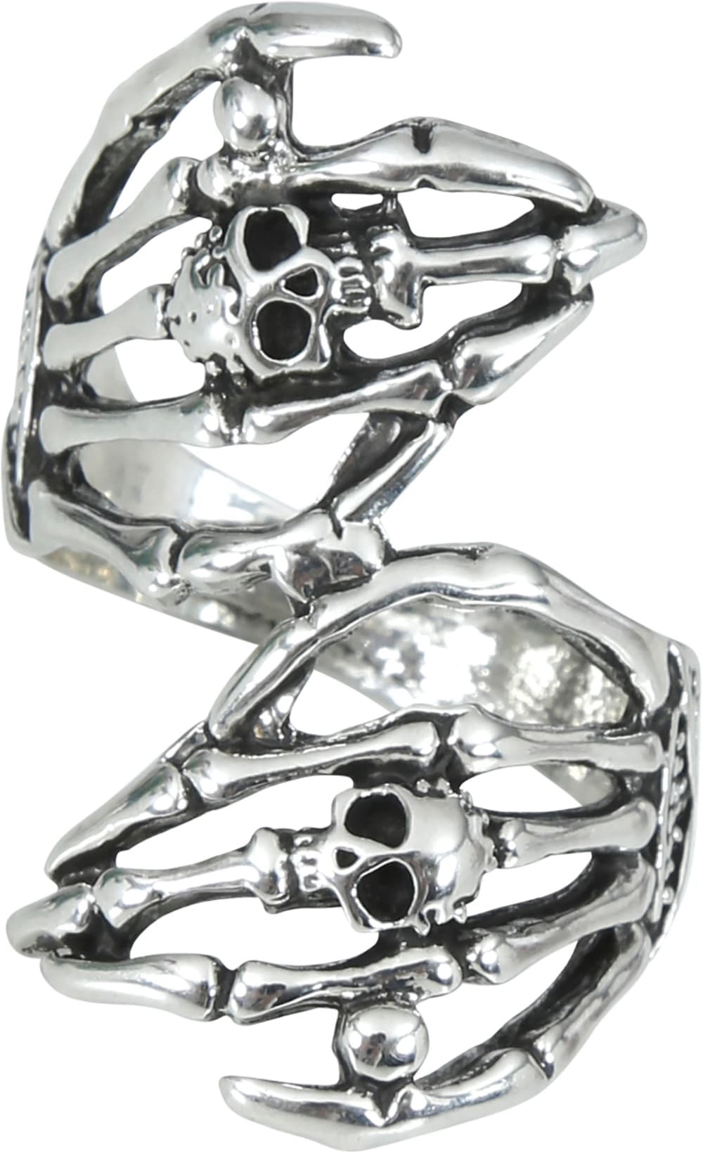 Ring med skelethånd, metal