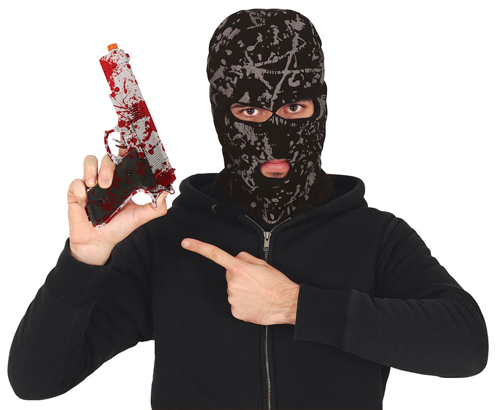 Pistol med blod, 24 cm