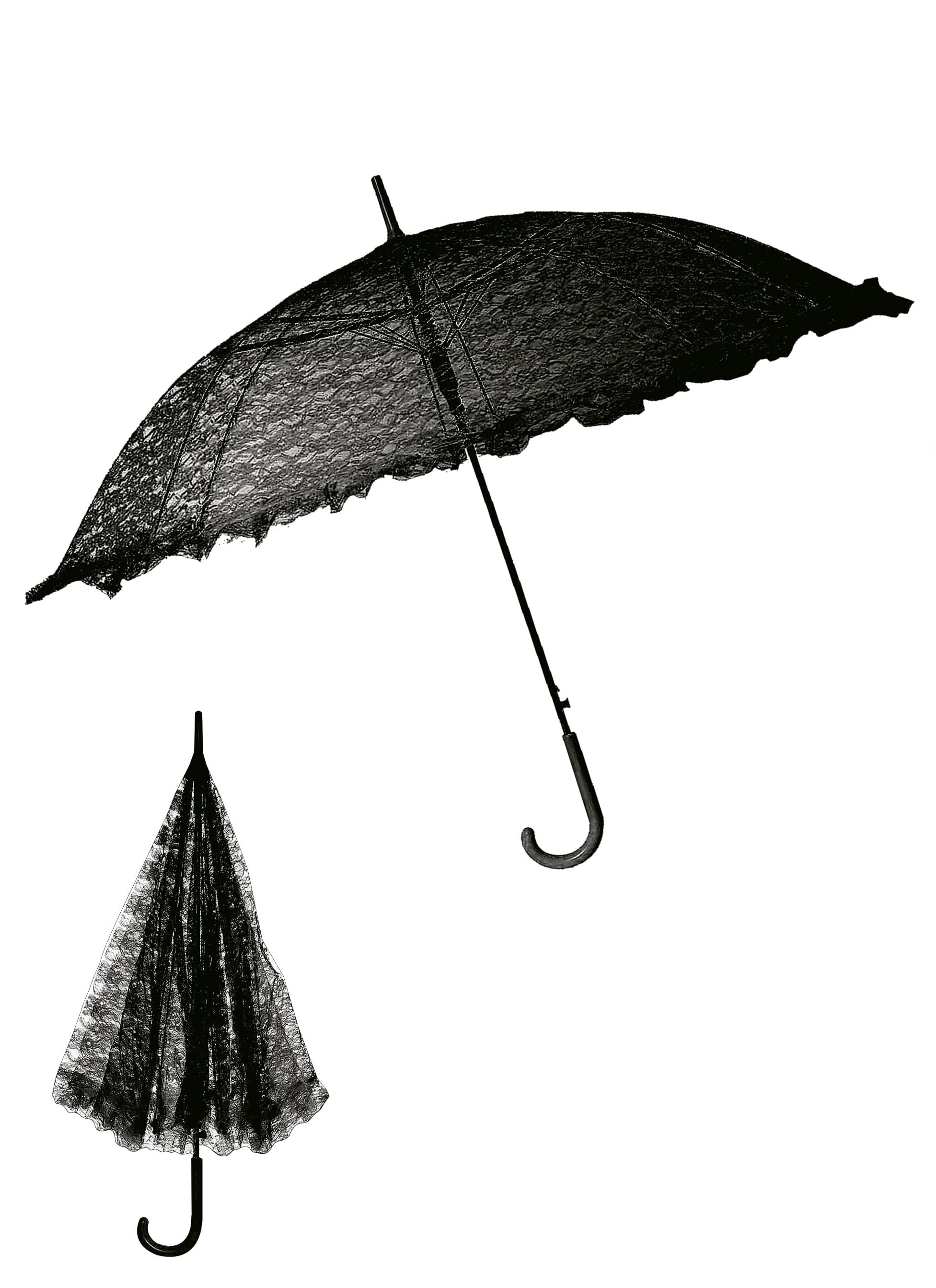 Sort gotisk paraply, 70 cm