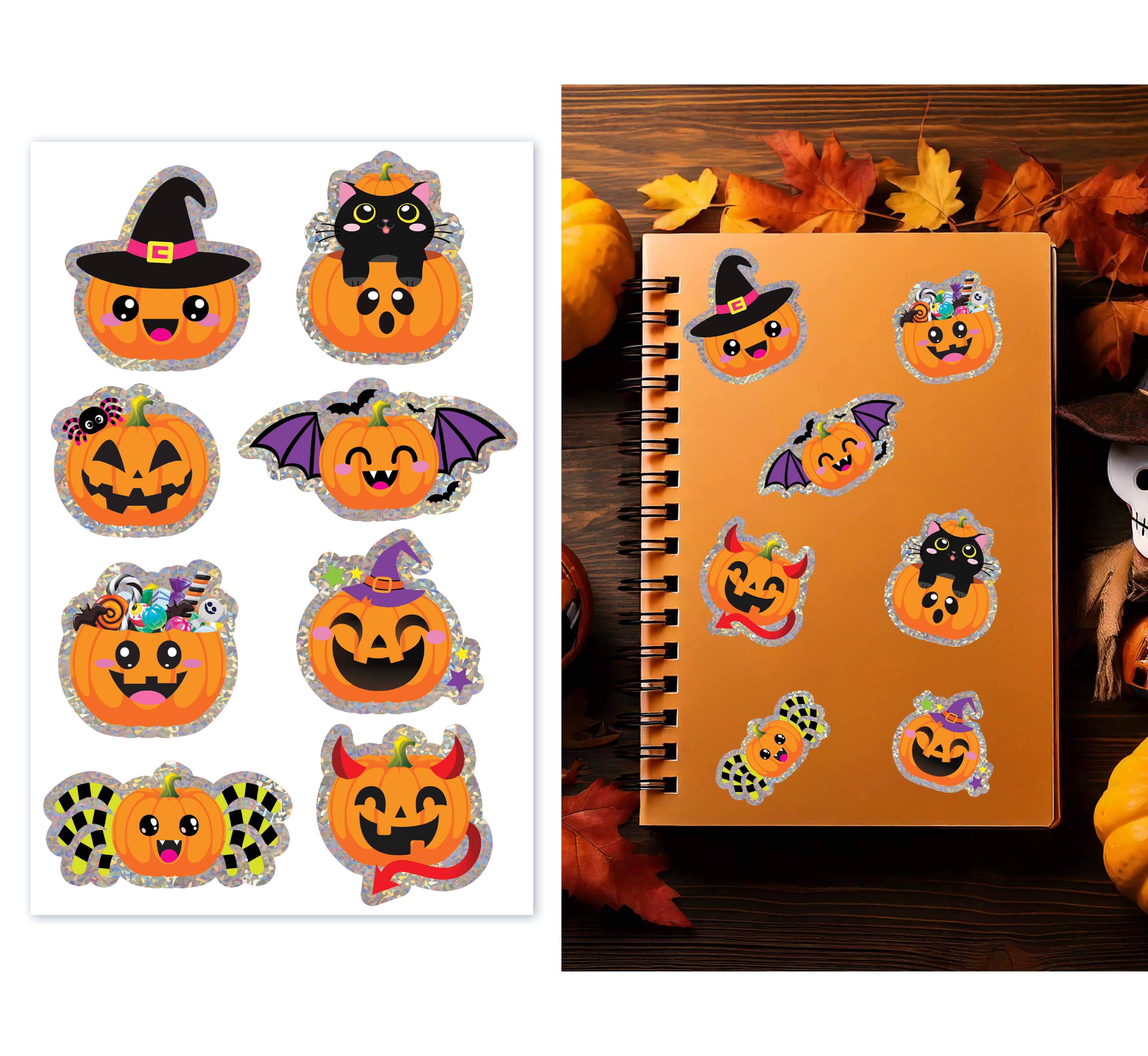 Assorterede holografiske halloween-klistermærker, model 29420