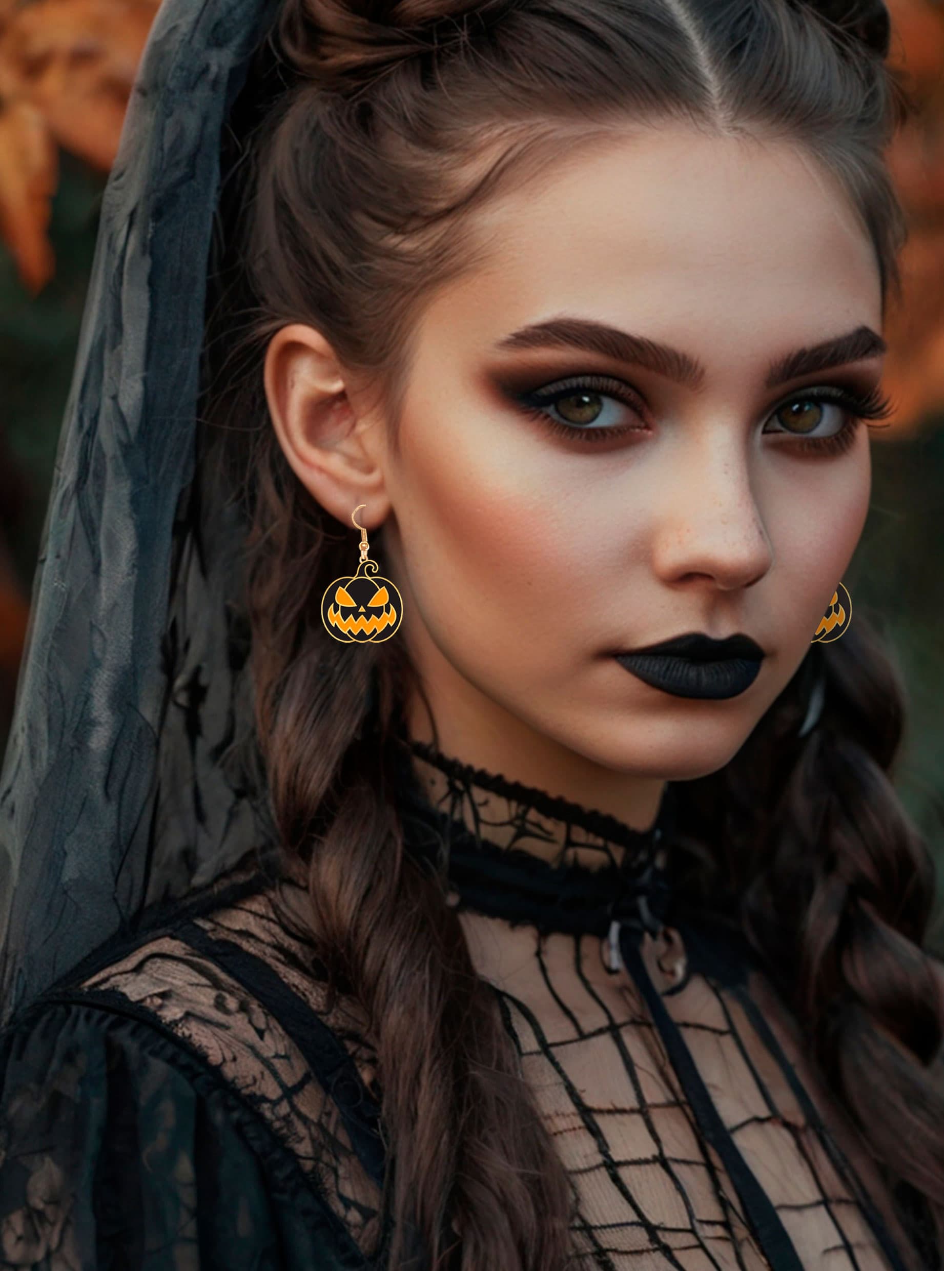Halloween-øreringe, græskar