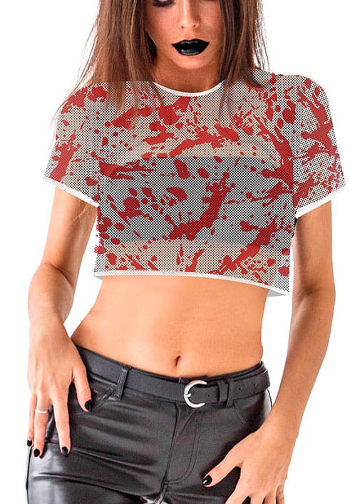 Blodig mesh-T-shirt, str. L (42-44)
