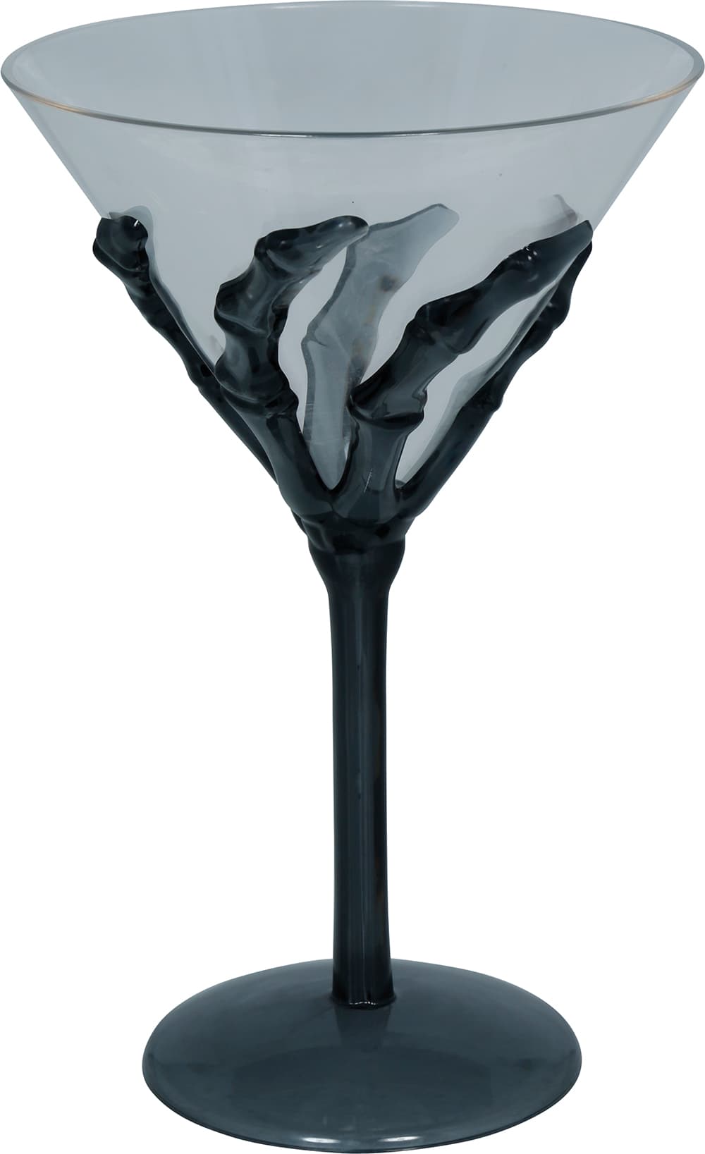 Cocktailglas med skelethånd, PVC, 18 cm