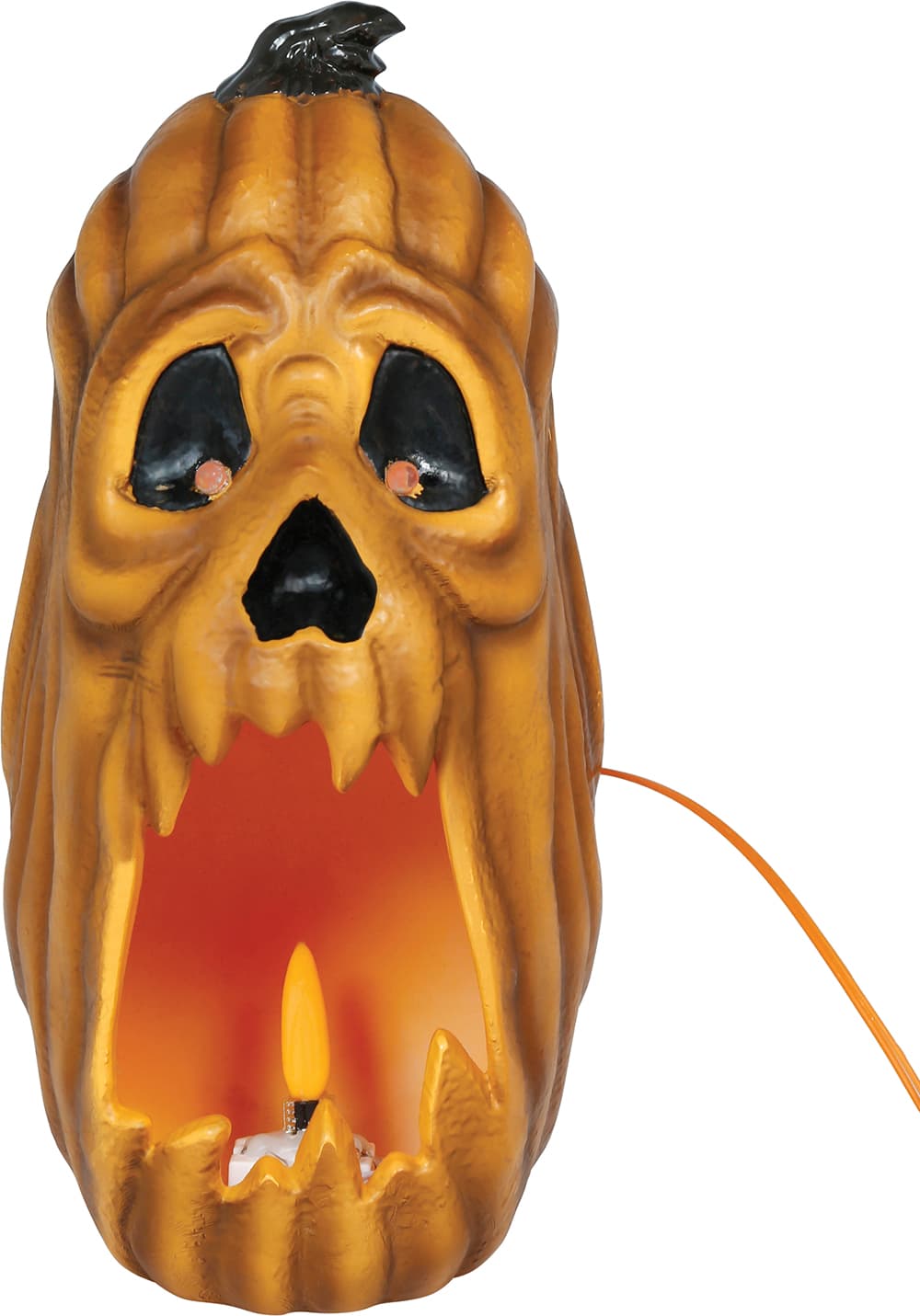 Græskarlys, LED med flammeeffekt, PVC, 20 cm