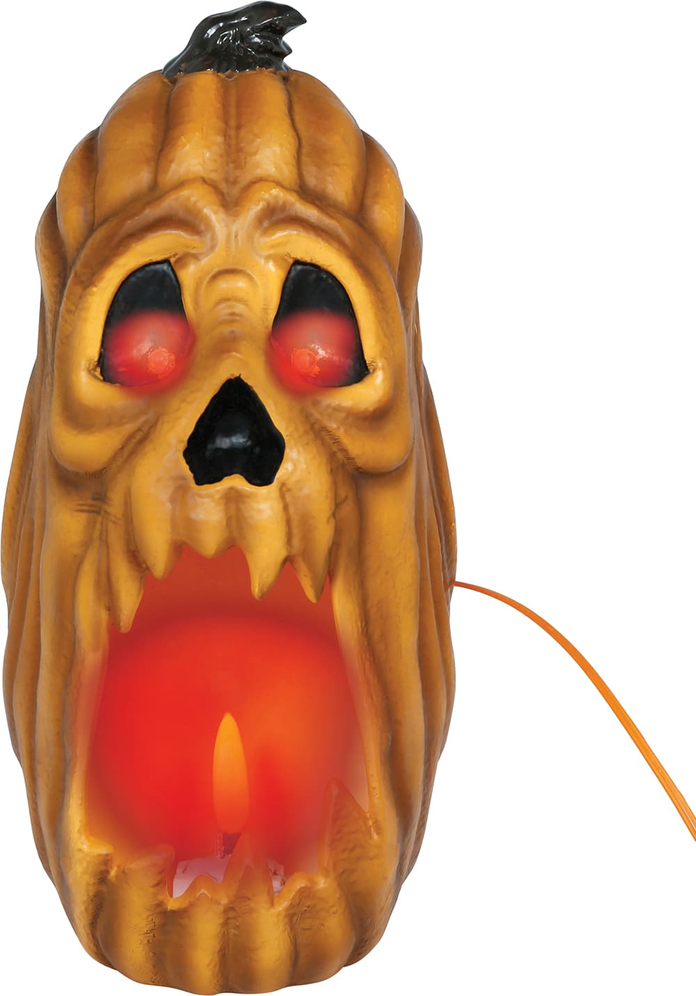 Græskarlys, LED med flammeeffekt, PVC, 20 cm