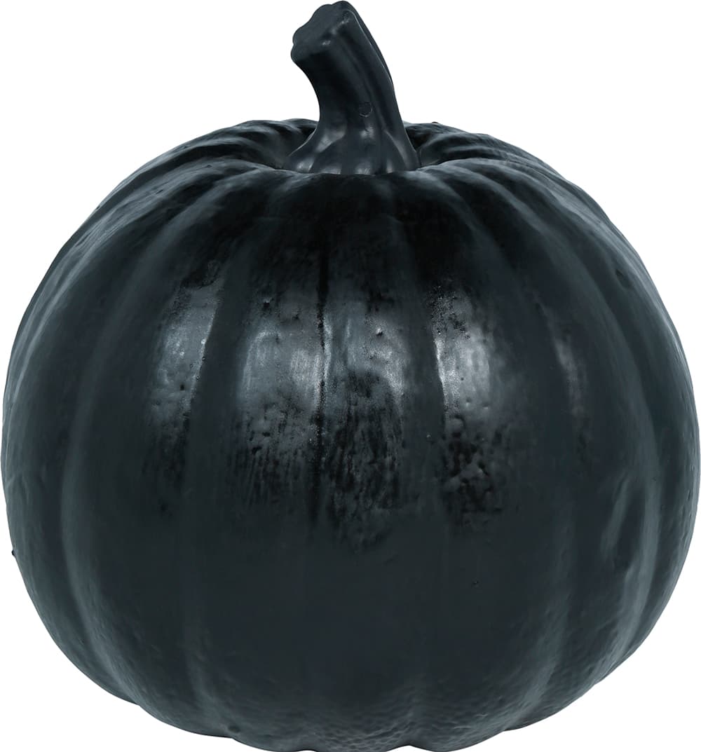Sort græskar med lys, skum, 20 cm