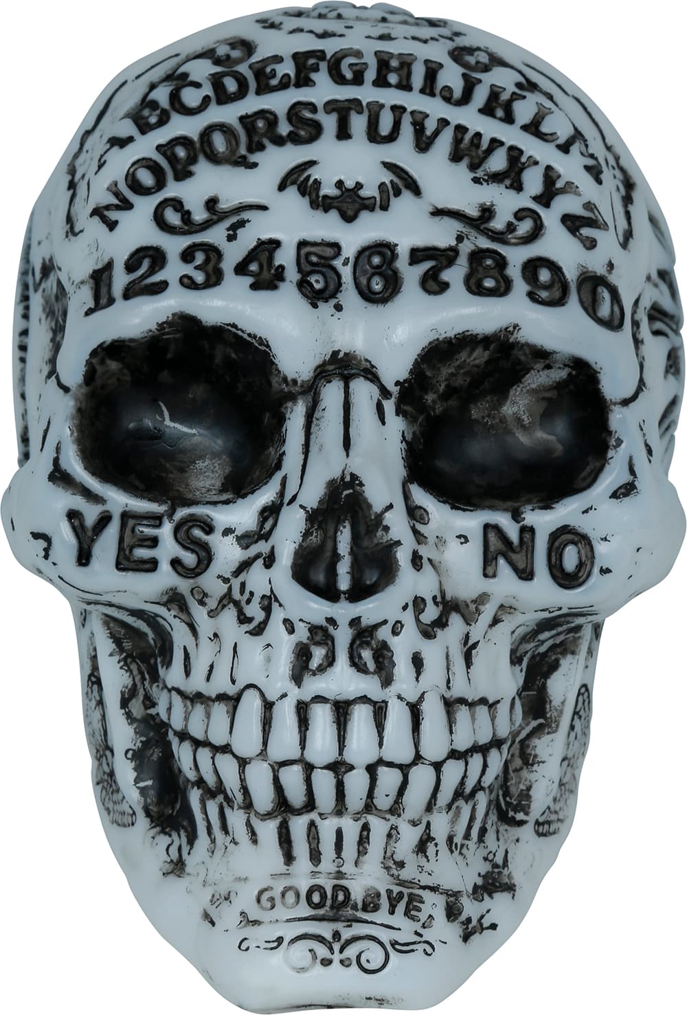 Dekoreret Ouija-kranie med lys, PVC, 20 cm