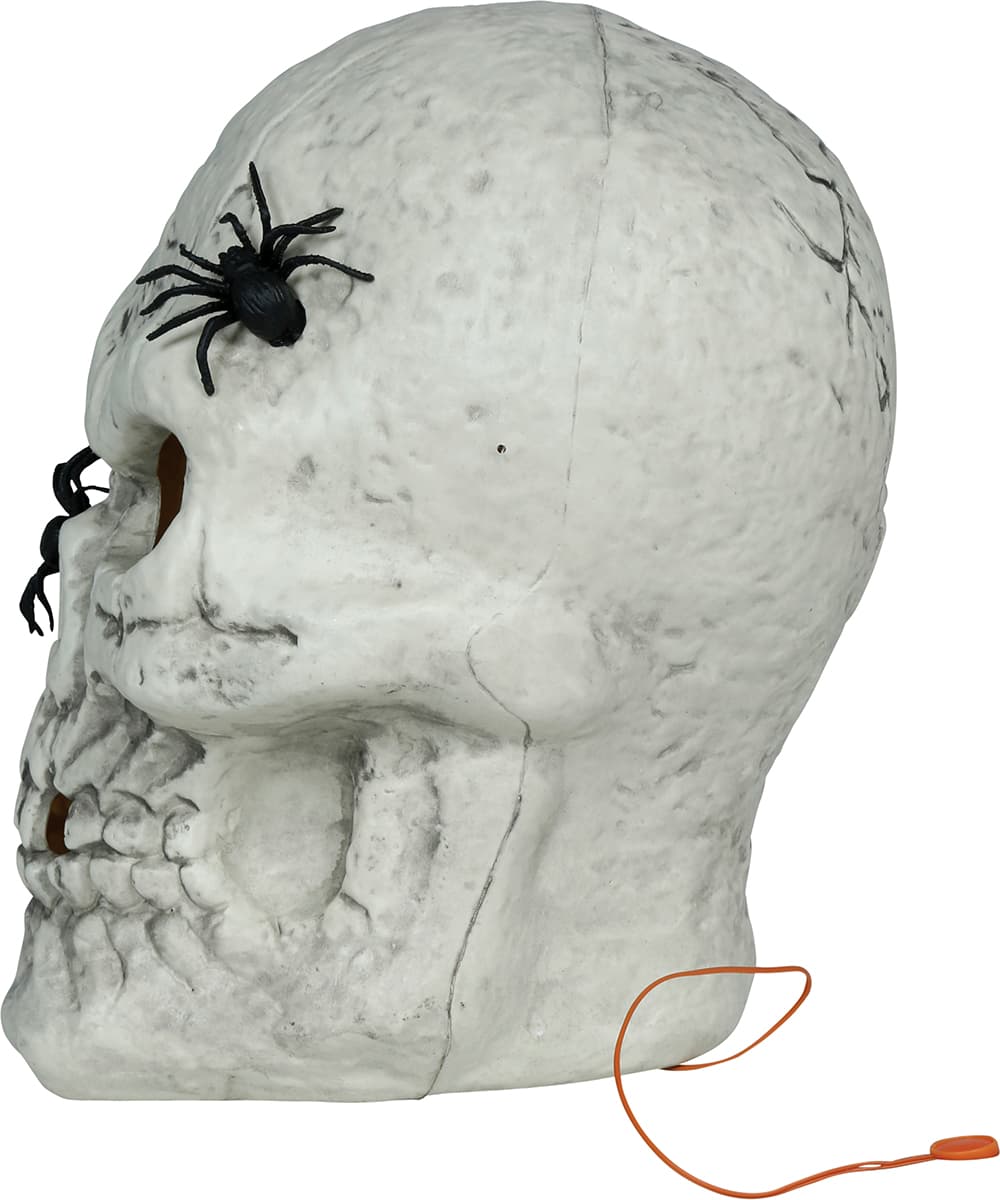 Kranie med edderkopper og lys, PVC, 35 cm