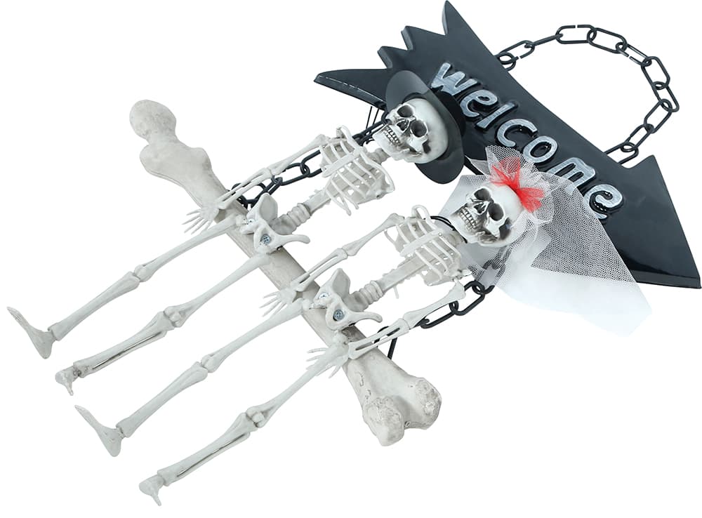 Skilt med skeletter "Welcome", PVC, 30 × 25 cm