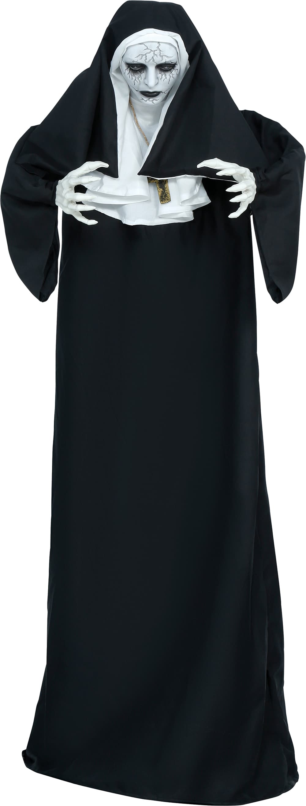 Skræknonne med stativ, lys, lyd og bevægelse, 150 cm