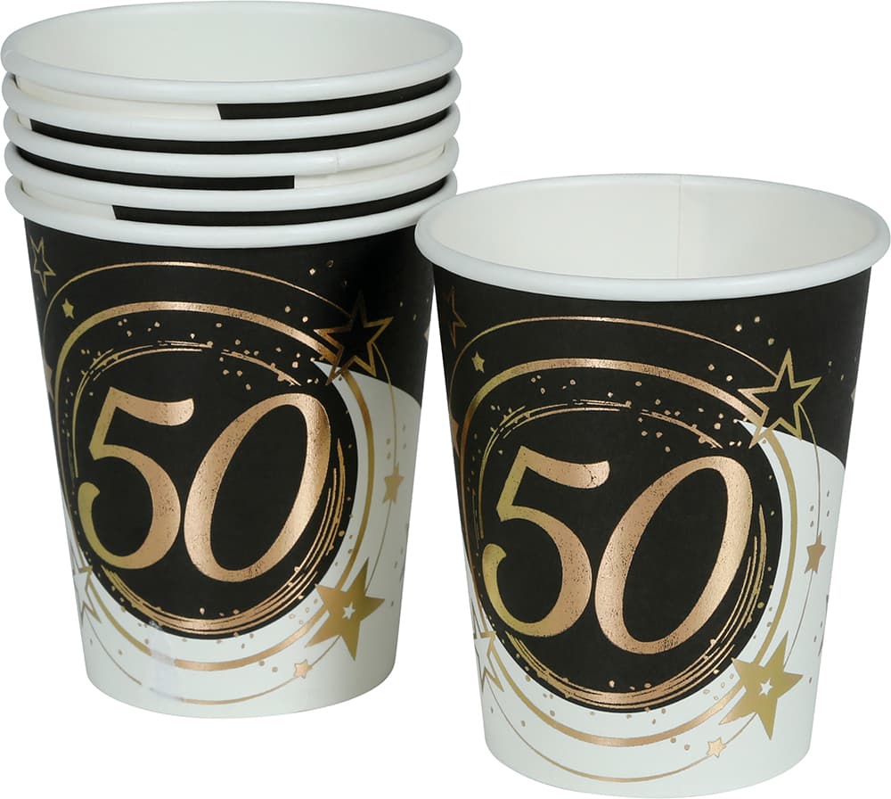 Pose med 6 bægre 50 år, 240 ml, 9 cm