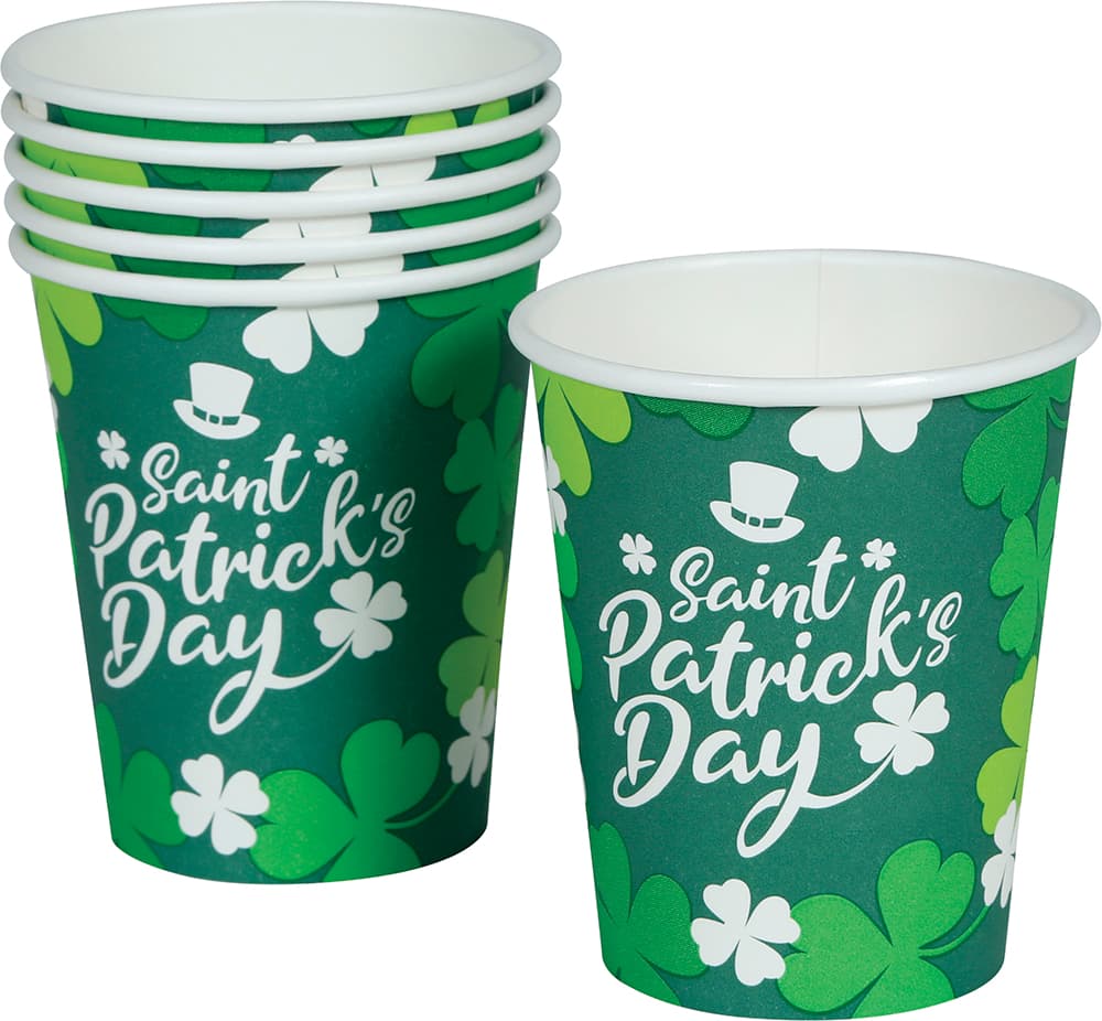 Pose med 6 St. Patrick's-bægre, 240 ml, 9 cm