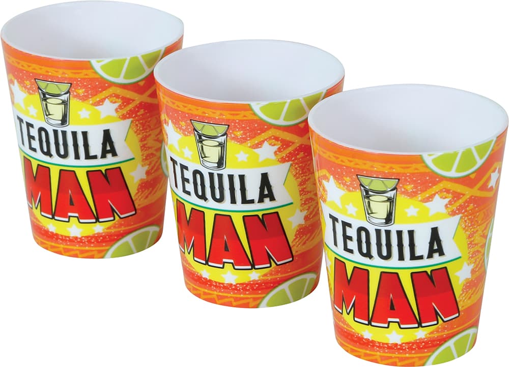 3 Tequila Man-shotglas, 5 × 6 cm