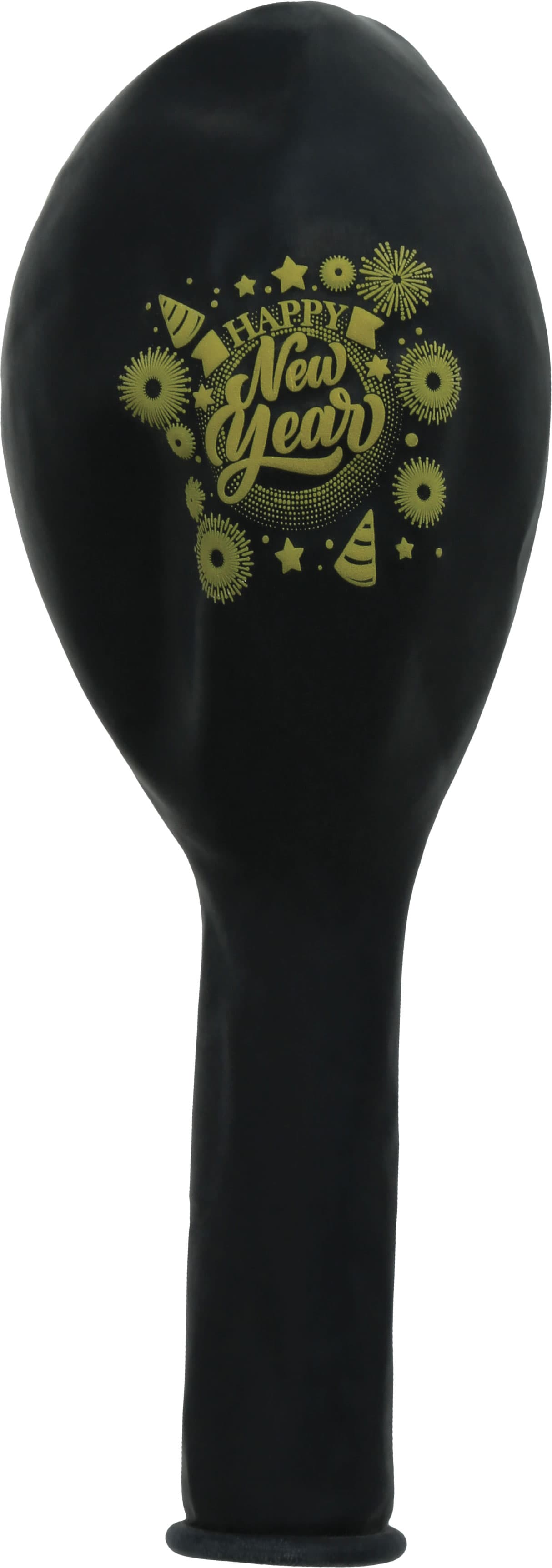 Pose med 10 sorte balloner "Happy New Year", latex