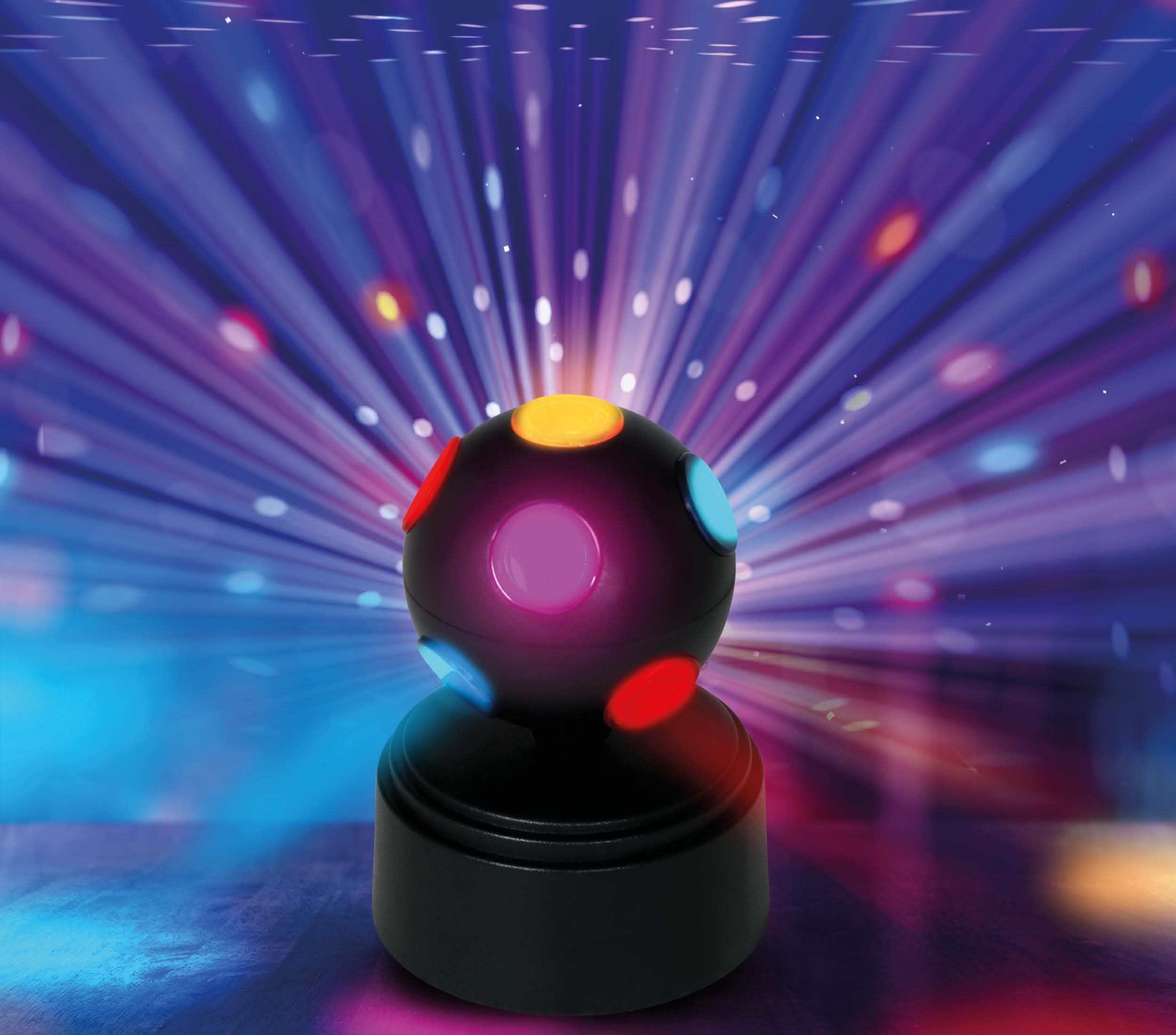 LED-discokugle 9 × 9 × 12 cm, batteridrevet