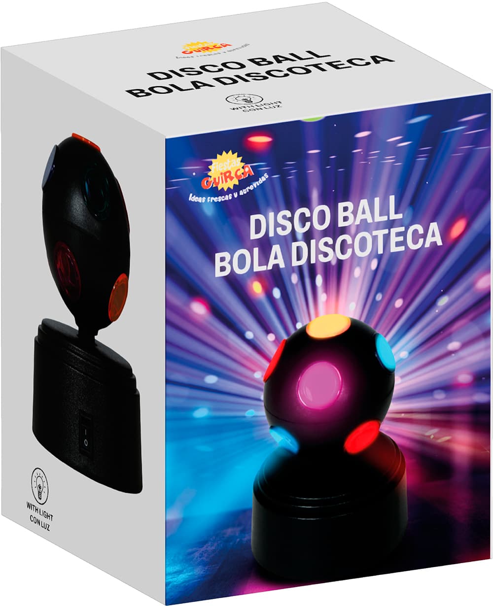 LED-discokugle 9 × 9 × 12 cm, batteridrevet