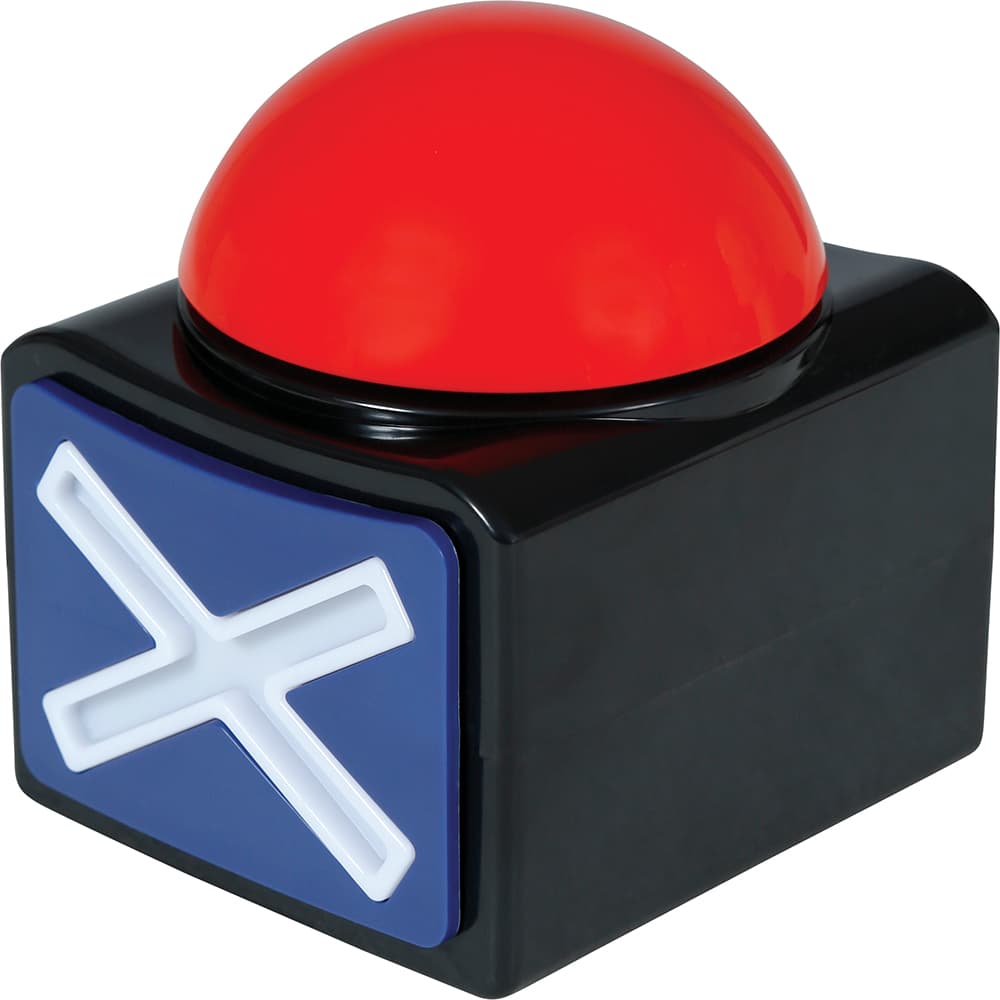 Buzzerknap "X" med lys og lyd 10 × 8 cm