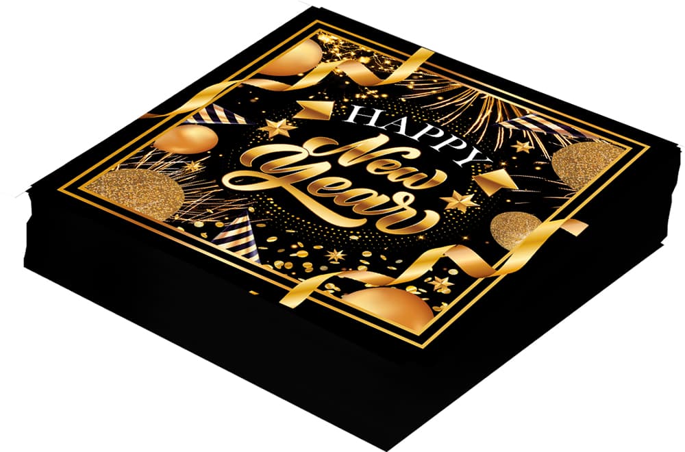 Pose med 20 servietter "Happy New Year", 16 × 16 cm