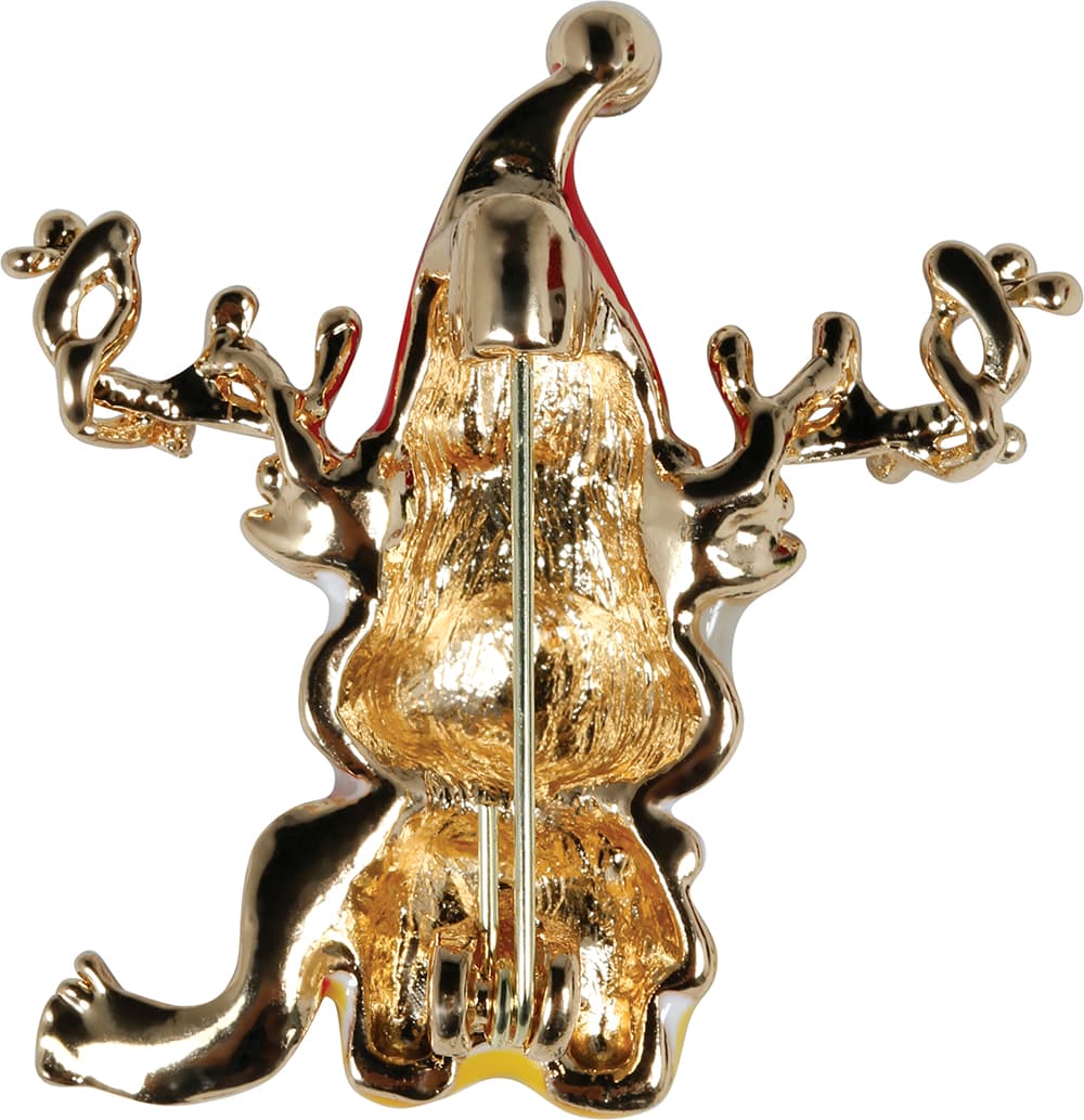 Julebroche med rensdyr, metal, 3,5 cm