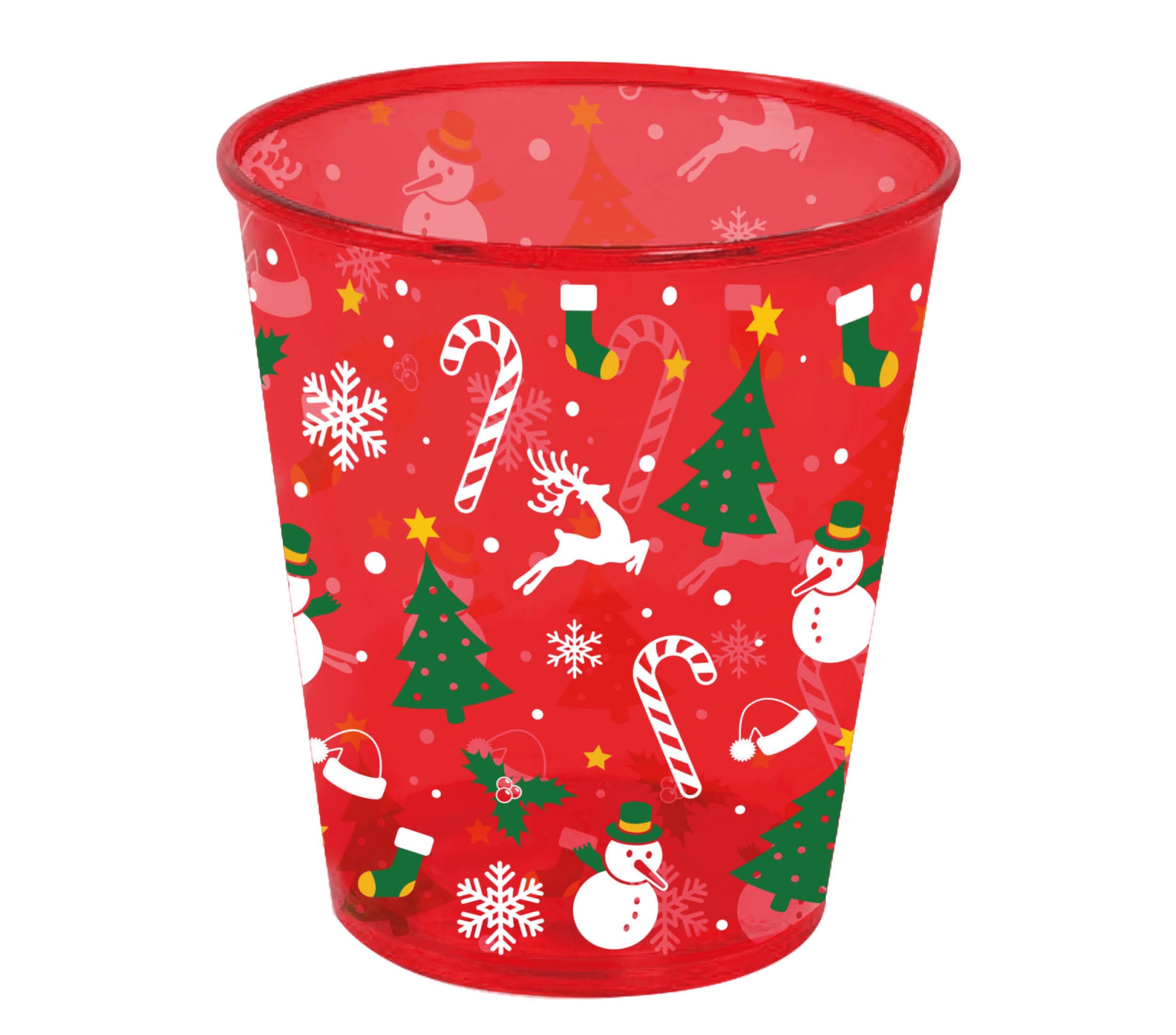 Rødt julekrus 10 cm, plastik
