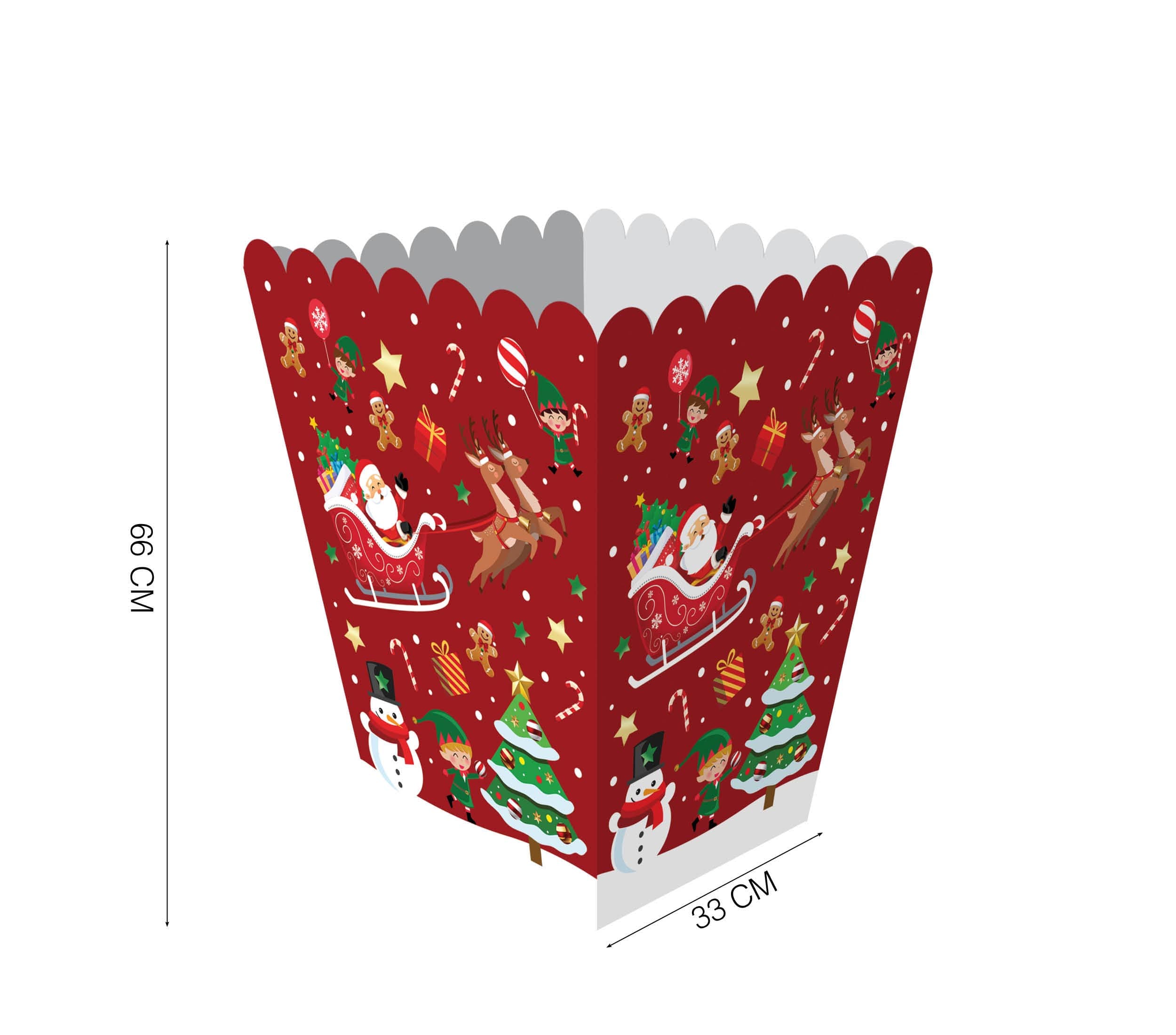 6 popcornæsker med slikstokke, 18 × 10,5 cm, pap