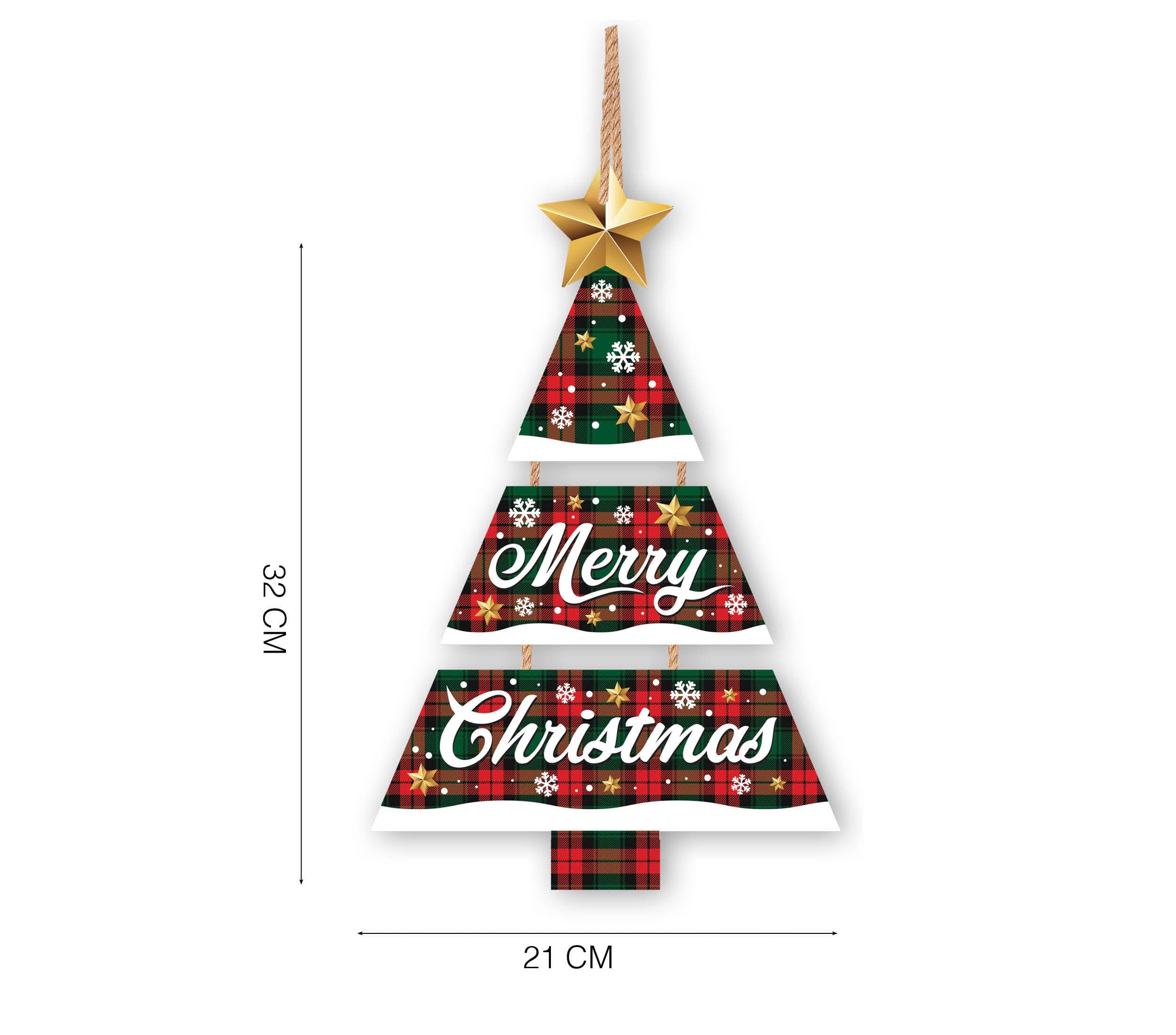 Juleskilt "Merry Christmas", 32 × 21 cm
