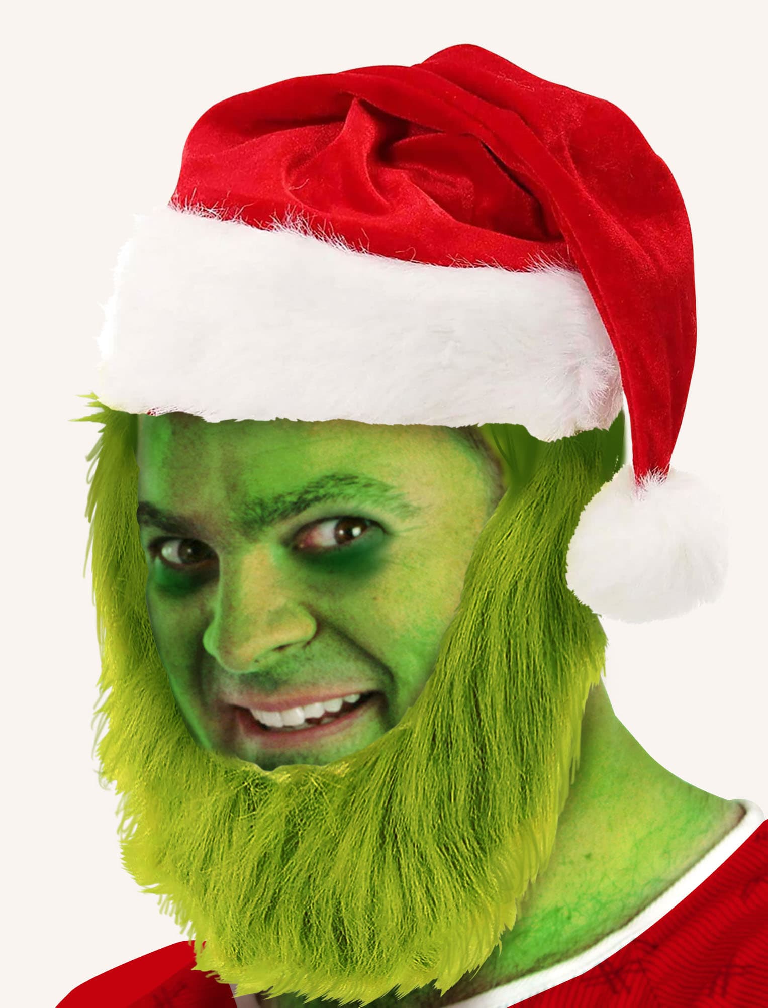 Grøn monsterhue med skæg