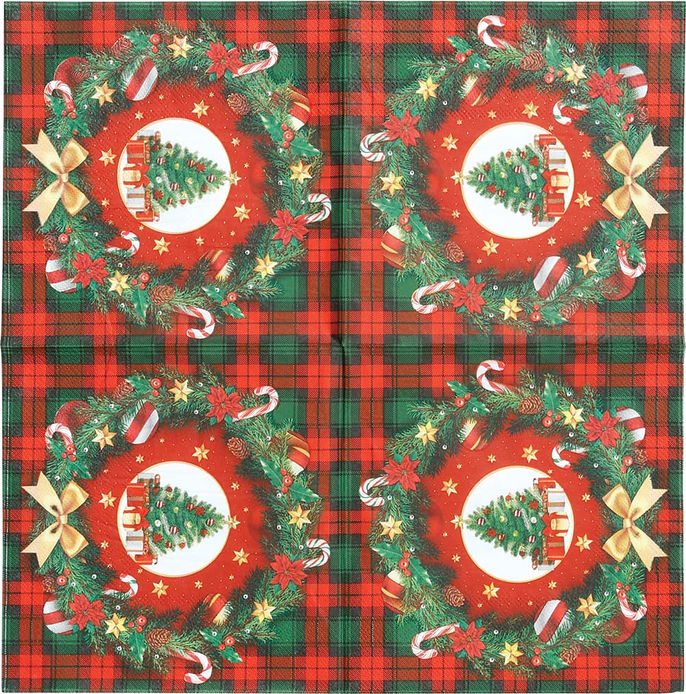 20 ternede juletræsservietter, 16,5 × 16,5 cm