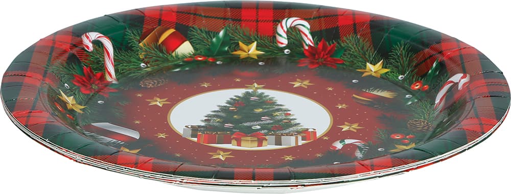 6 ternede juletræstallerkener, 23 cm