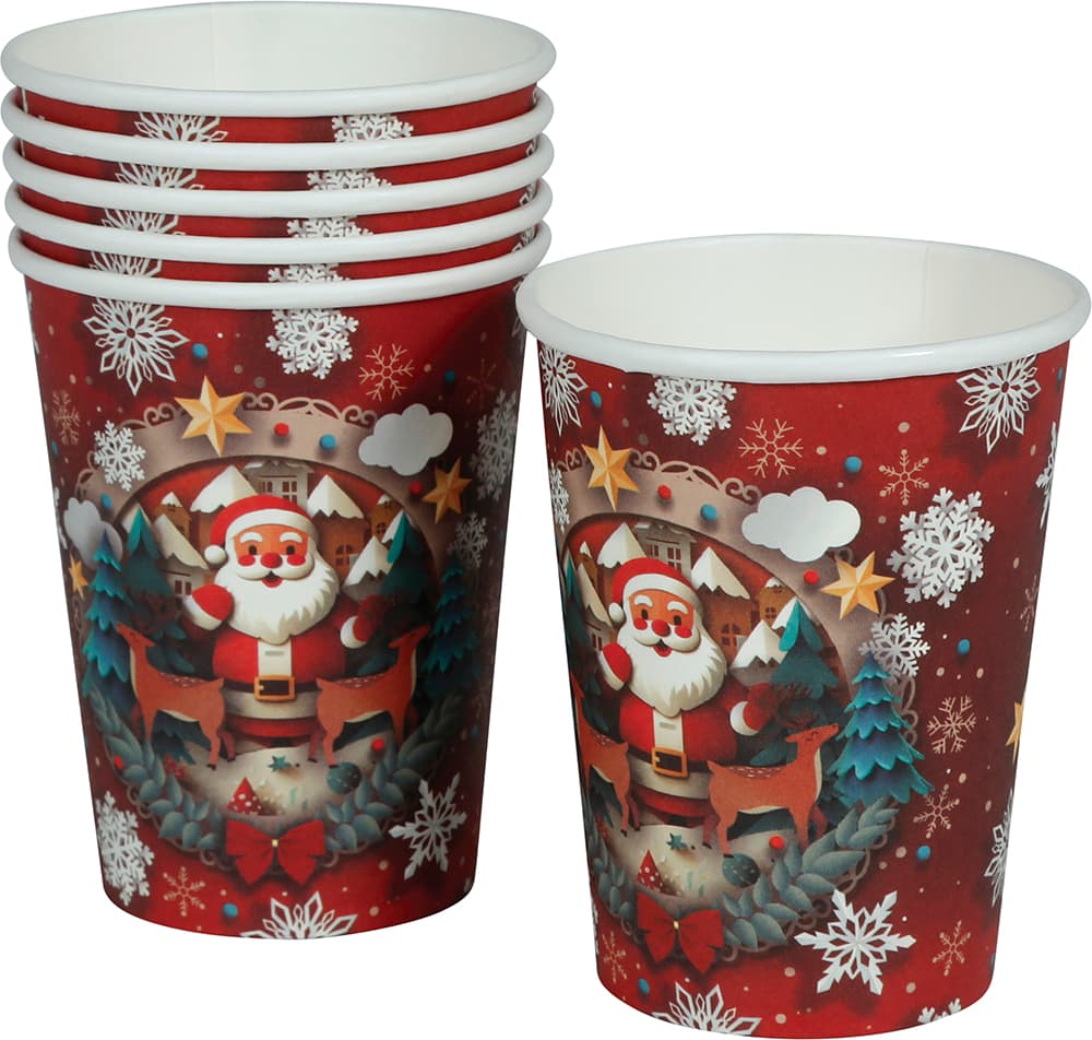 6 julemandsbægre, 240 ml, 9 cm