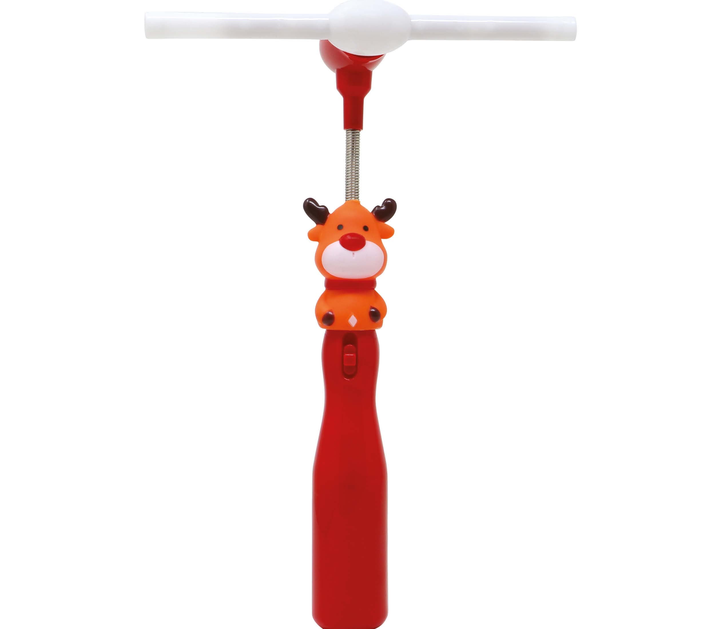 Rensdyr-tryllestav med vifte og LED, 32 cm