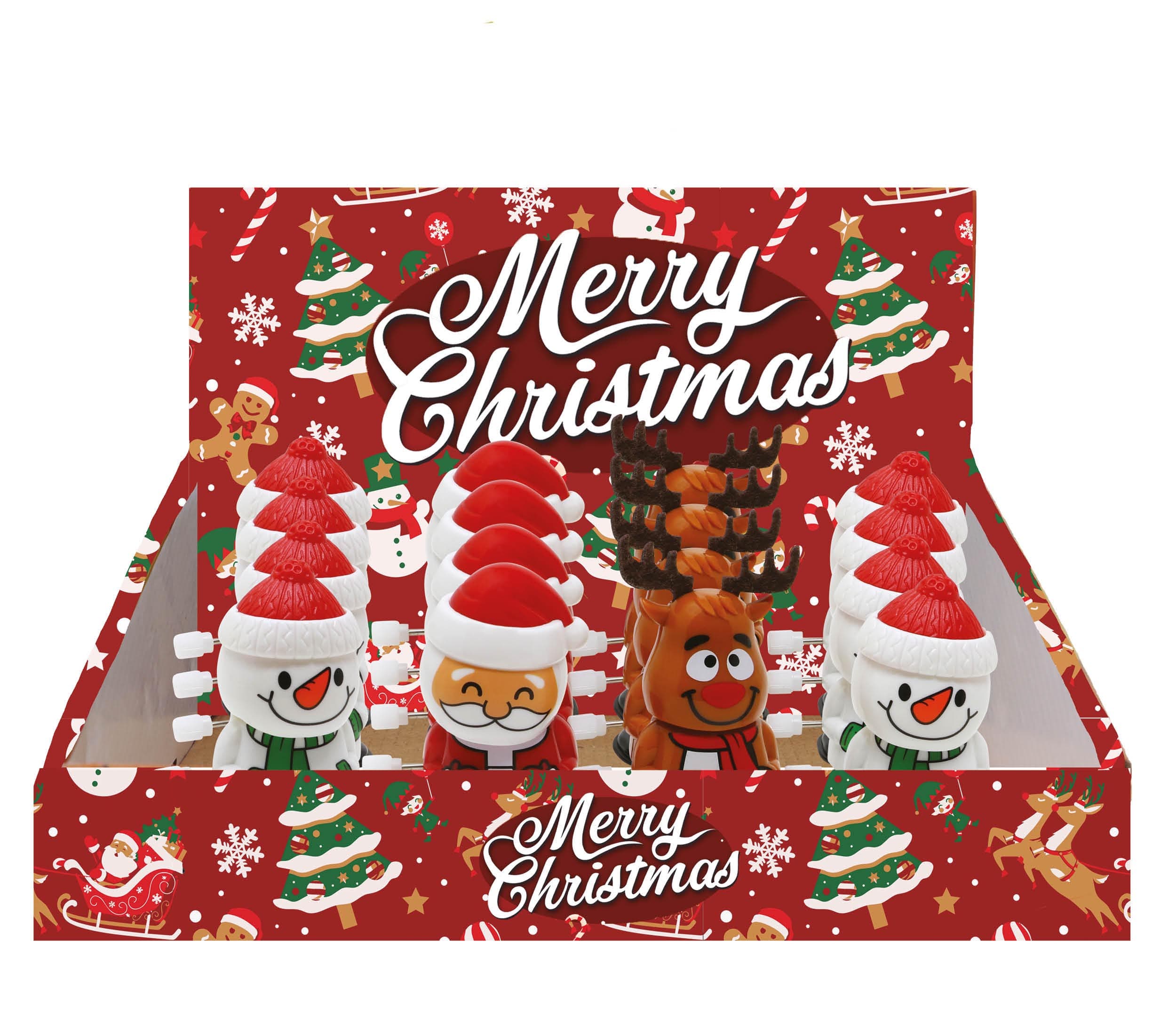 Assorteret gående julefigur, 6,5 cm