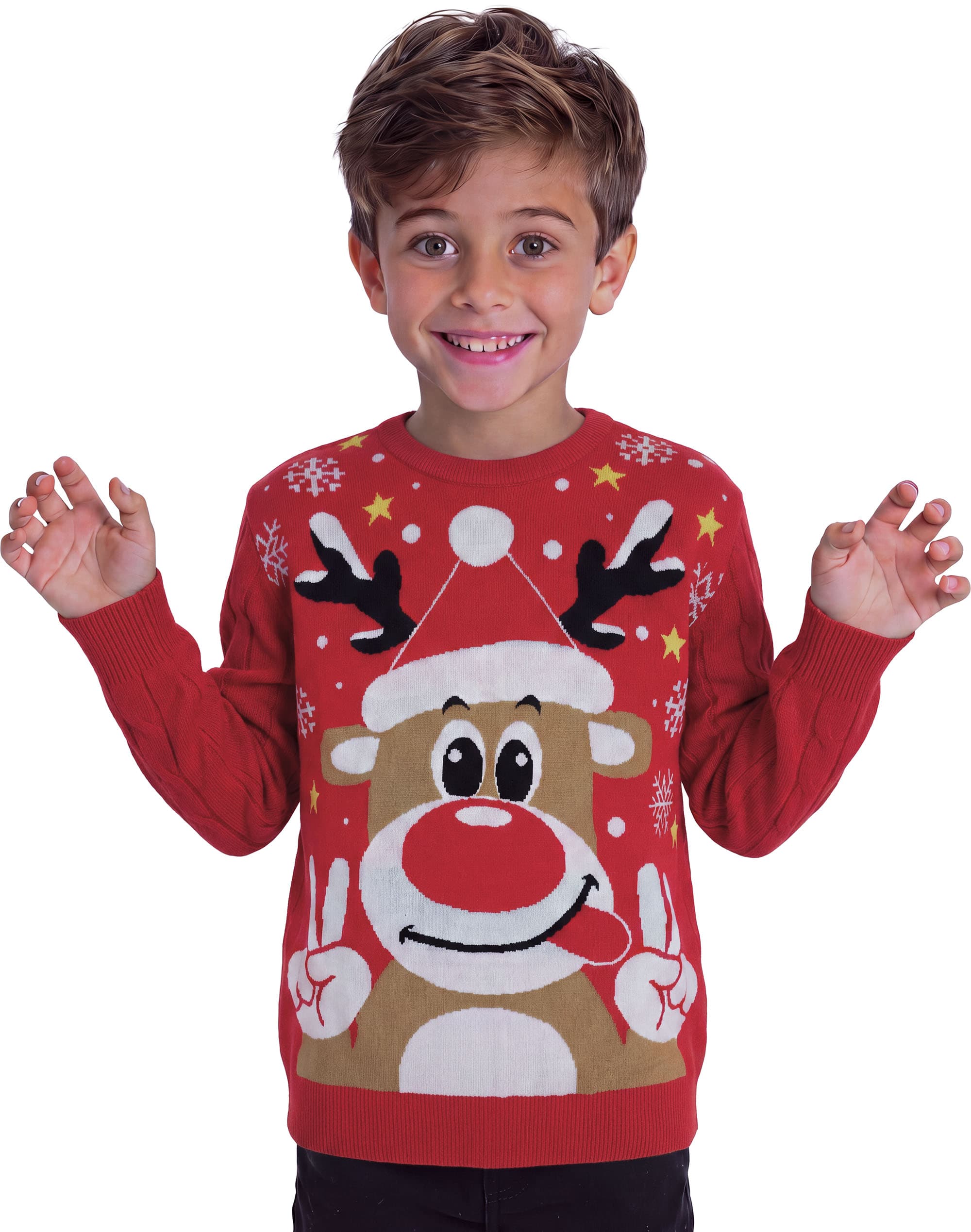 Julesweater med rensdyr til børn