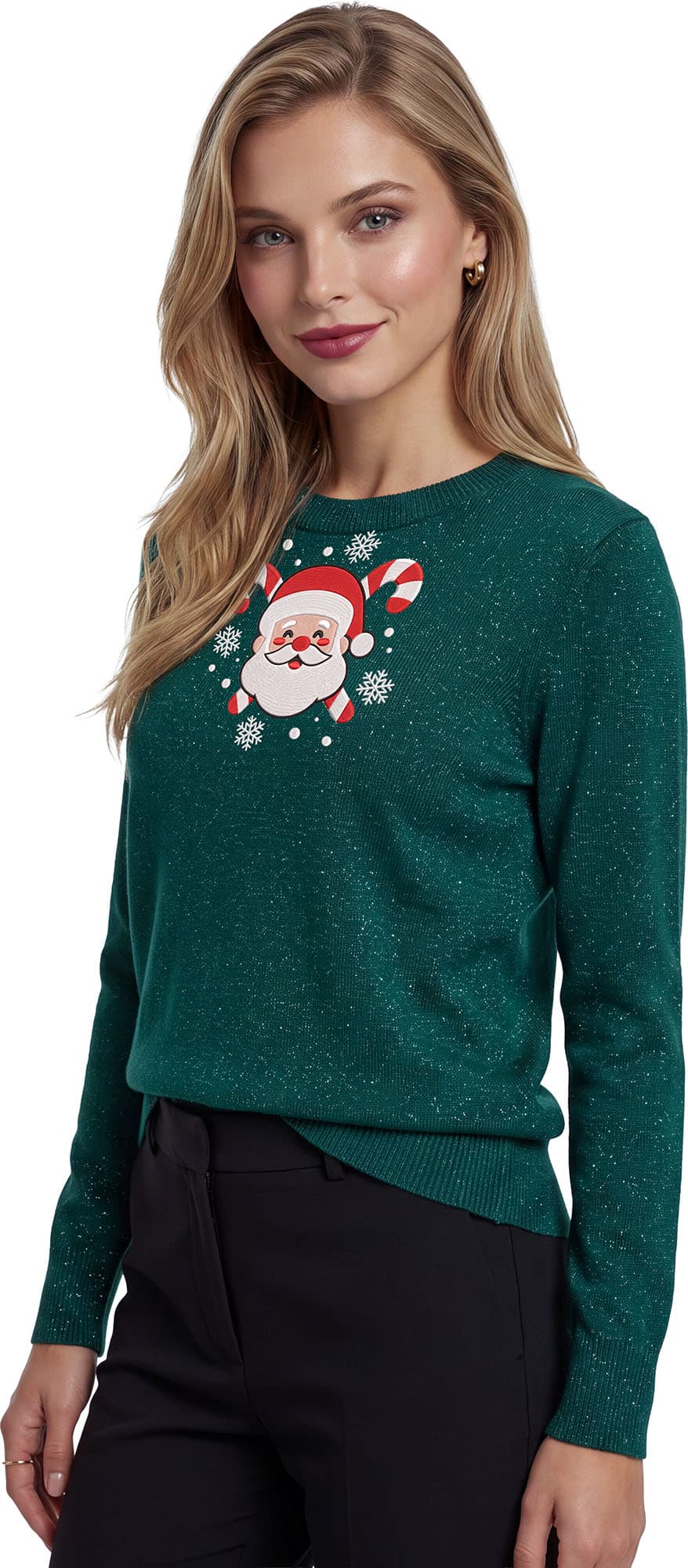 Julesweater med "Noel" i glitter til damer