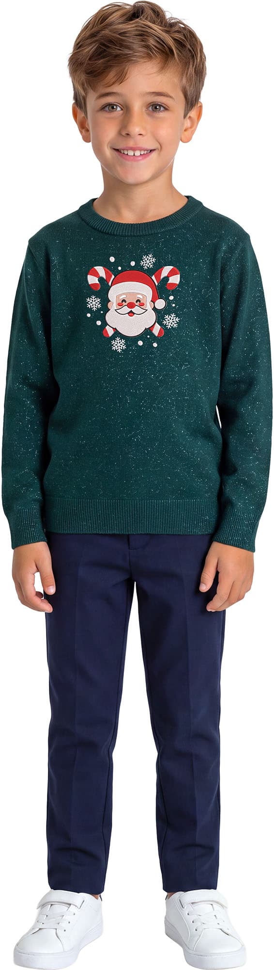 Julesweater med "Noel" i glitter til børn