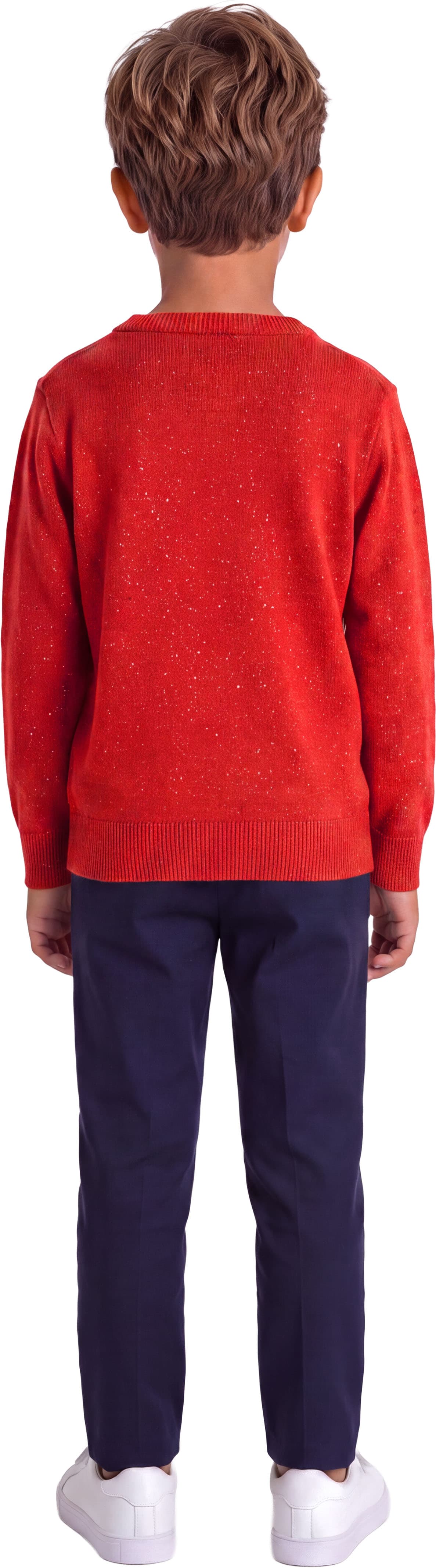 Julesweater med rensdyr i glitter til børn