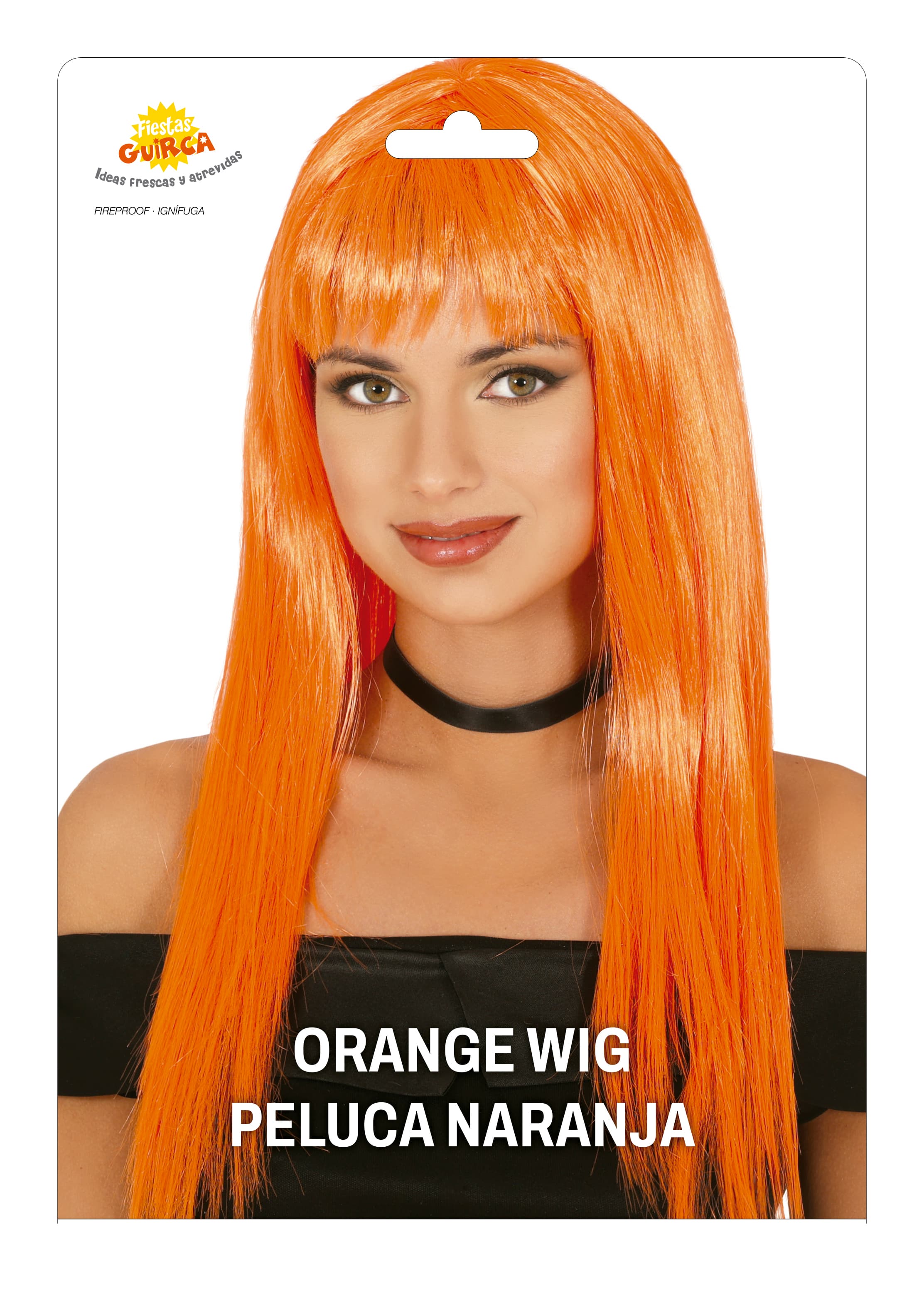 Orange lang glat paryk 120 g i pose