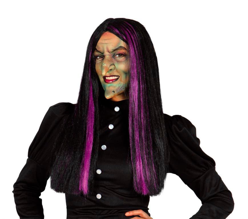 Hekseparyk med lilla striber