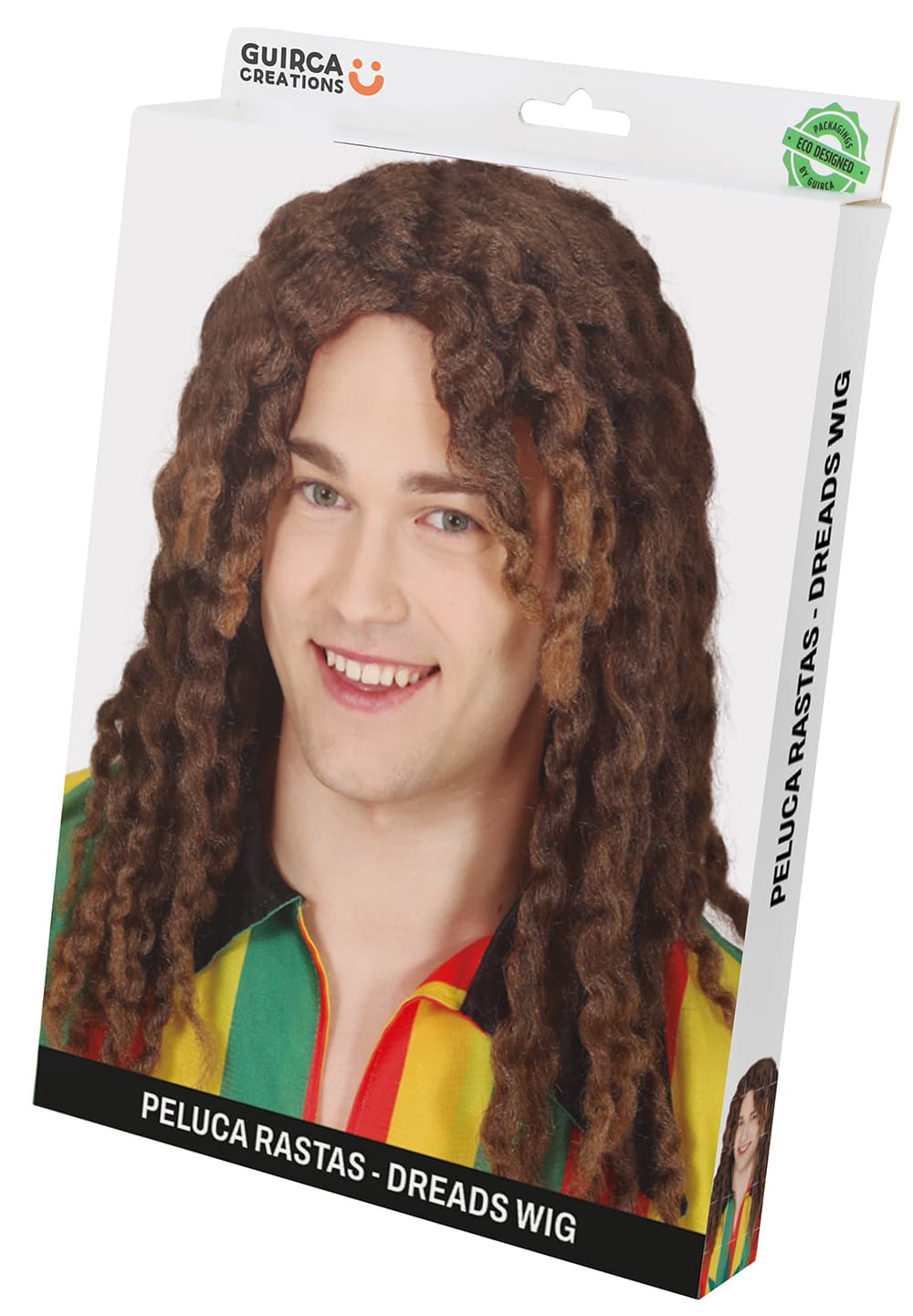 Ekstra dreadlocks-paryk, brun (i æske)