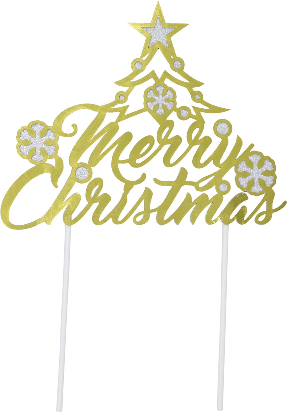 Kagetopper "Merry Christmas" i guld, 16 × 24 cm