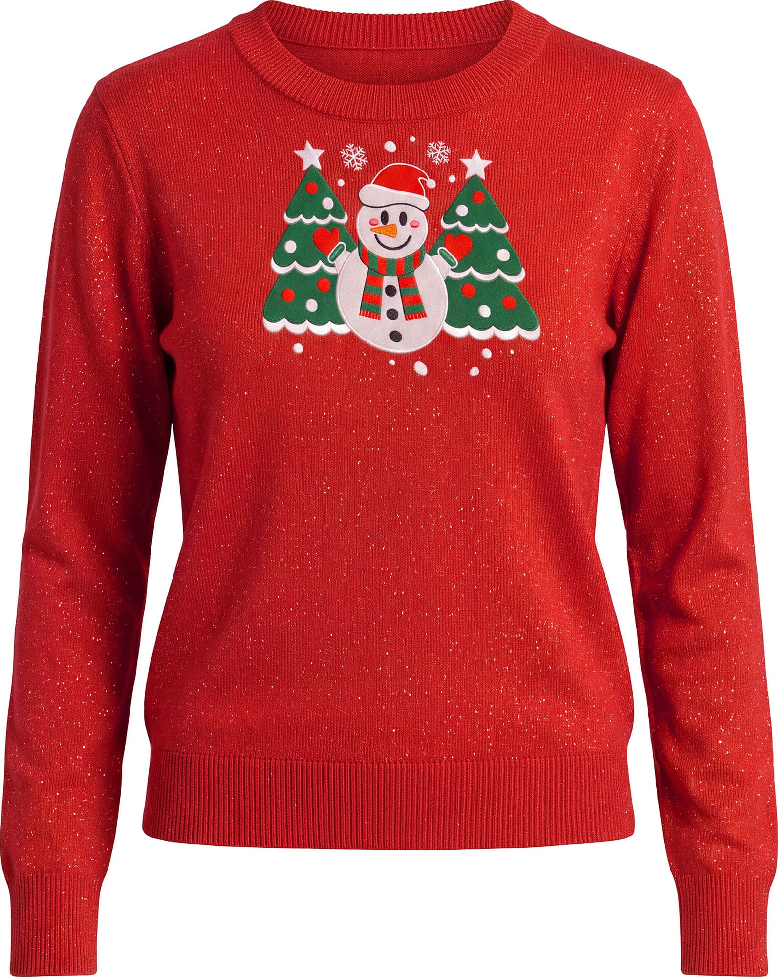 Sweater med snemand i glitter til børn