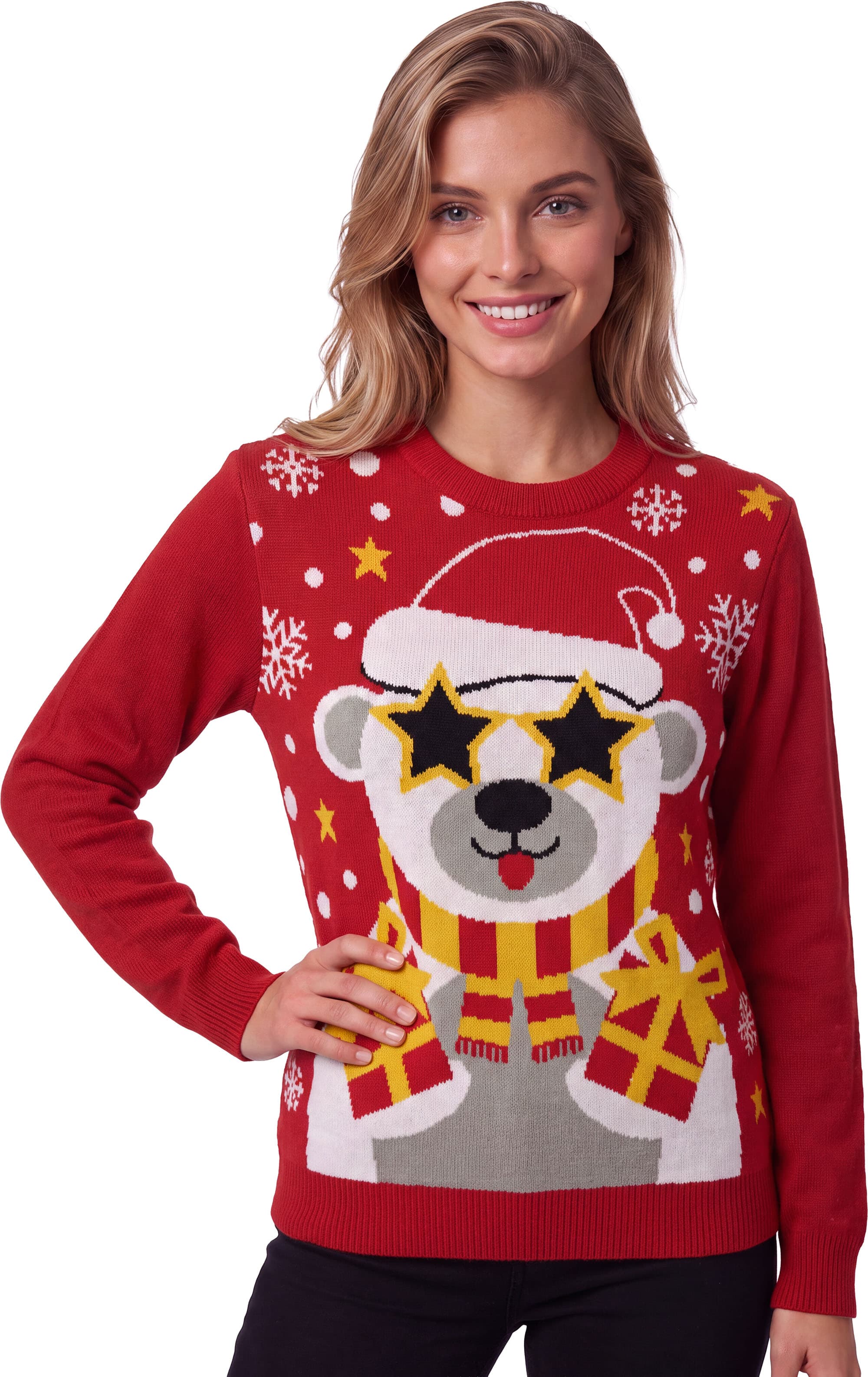 Julesweater med isbjørn til damer