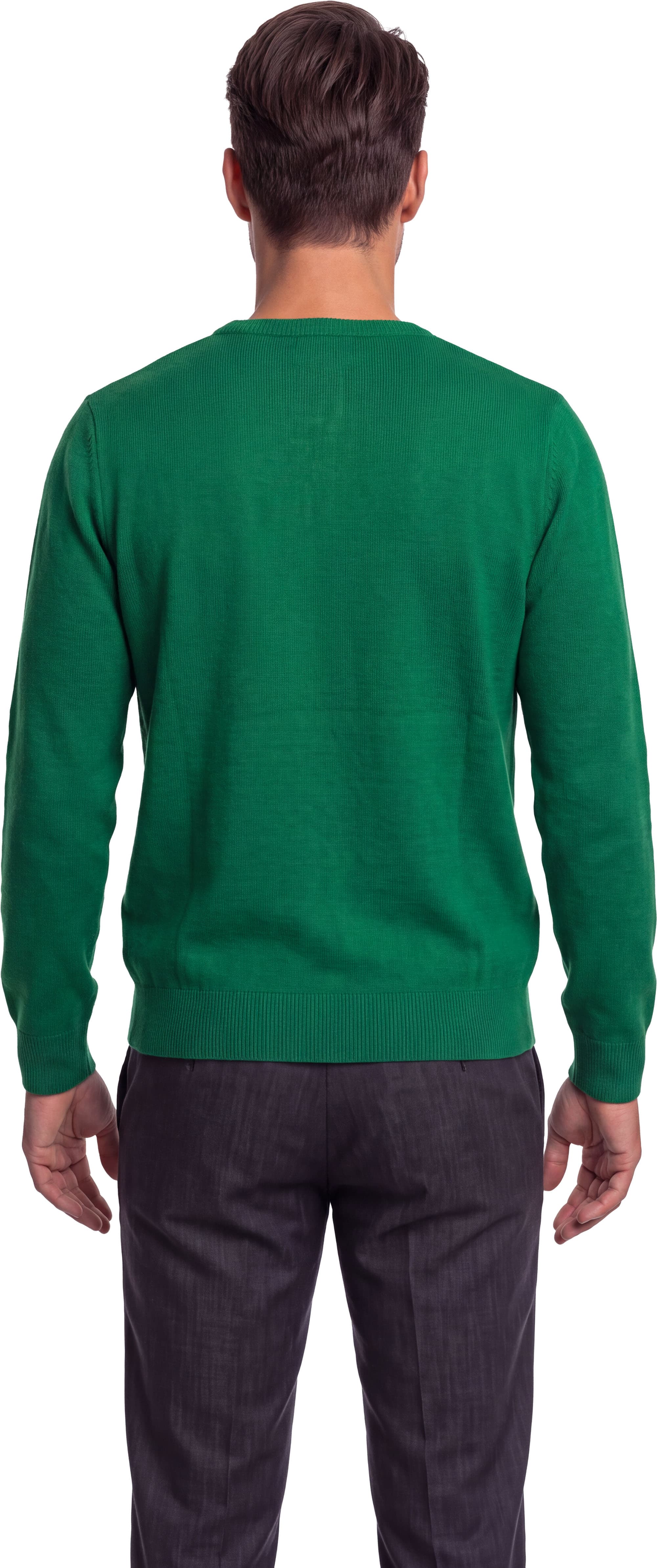 Sweater med nisse og 12 LED-lys til herrer