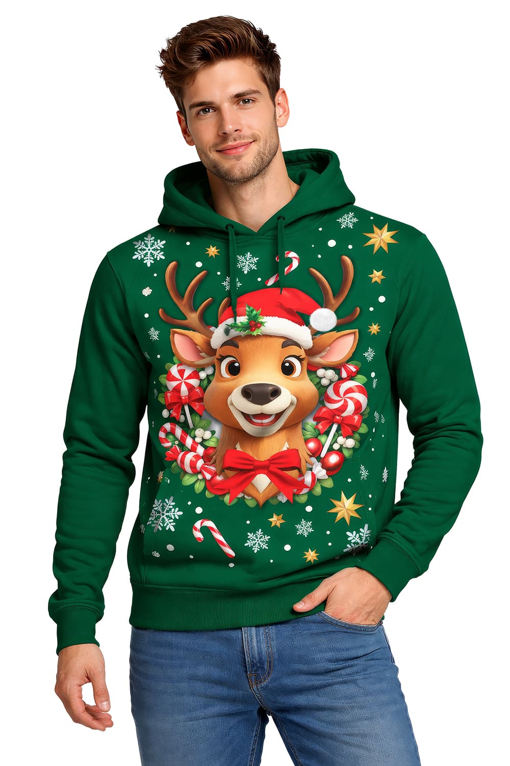 Rensdyrsweatshirt til herrer