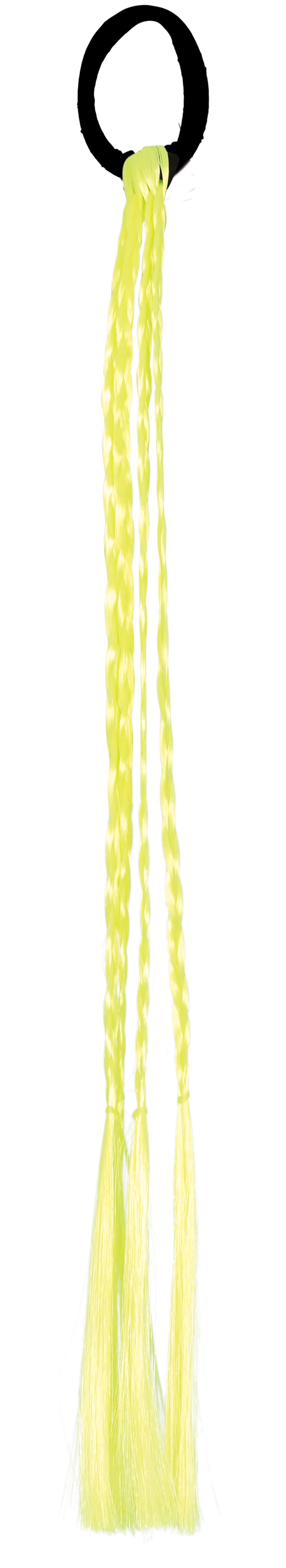 3 flettede hår-extensions, 35 cm, gul