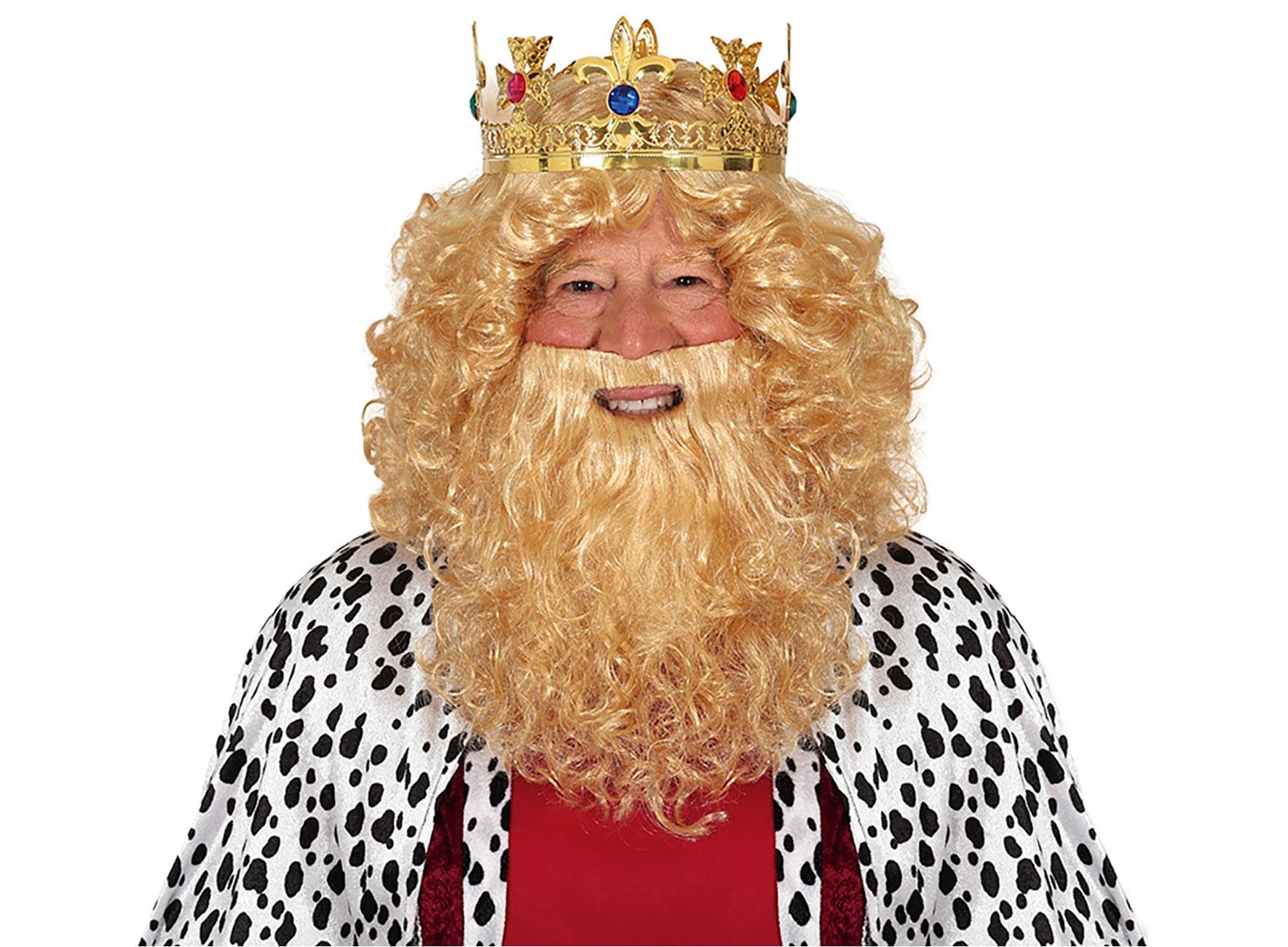 Blond kongeparyk og skæg (i æske)