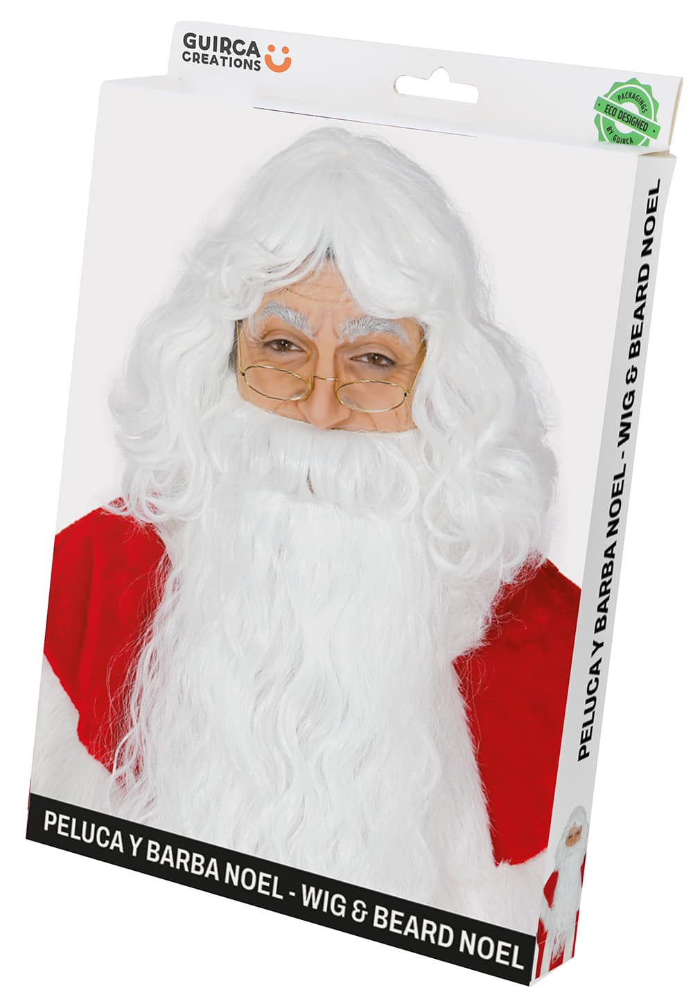 Ekstra julemandsparyk og -skæg (i æske)