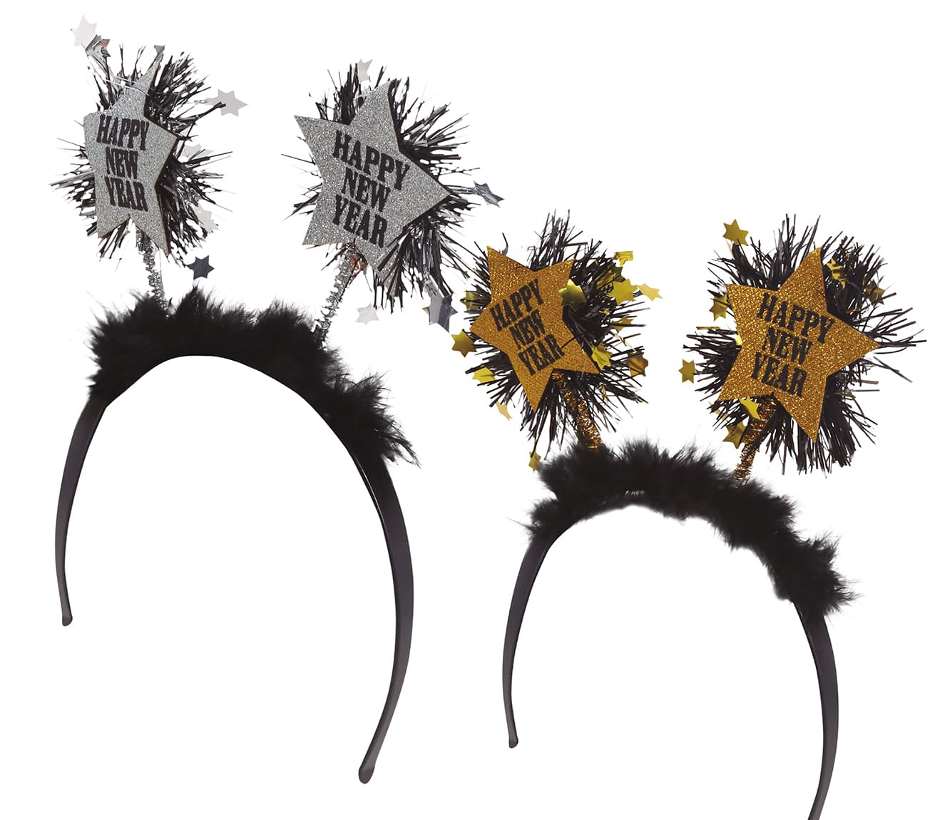Stjernehårbøjle "Happy New Year", assorteret