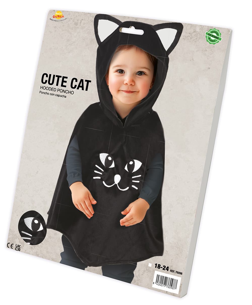 Sød katteponcho – kostume til baby