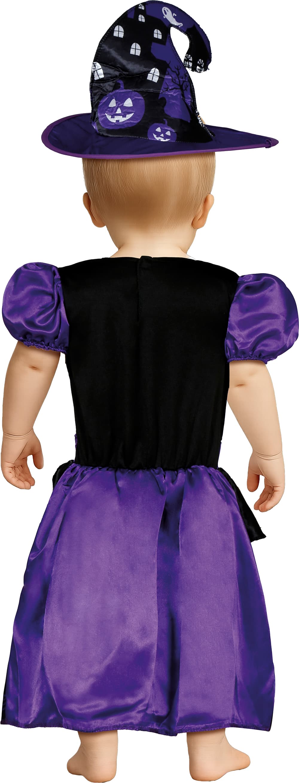 Lilla heks – kostume til baby, sort og lilla